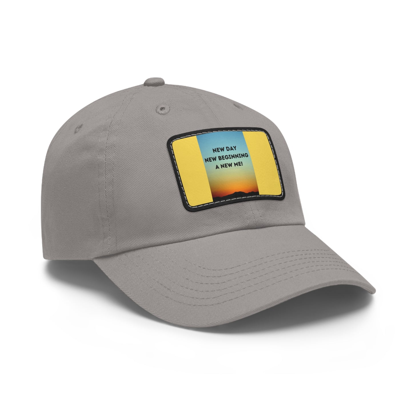 NEW DAY NEW BEGINNING A NEW ME Hat with Leather Patch (Rectangle)