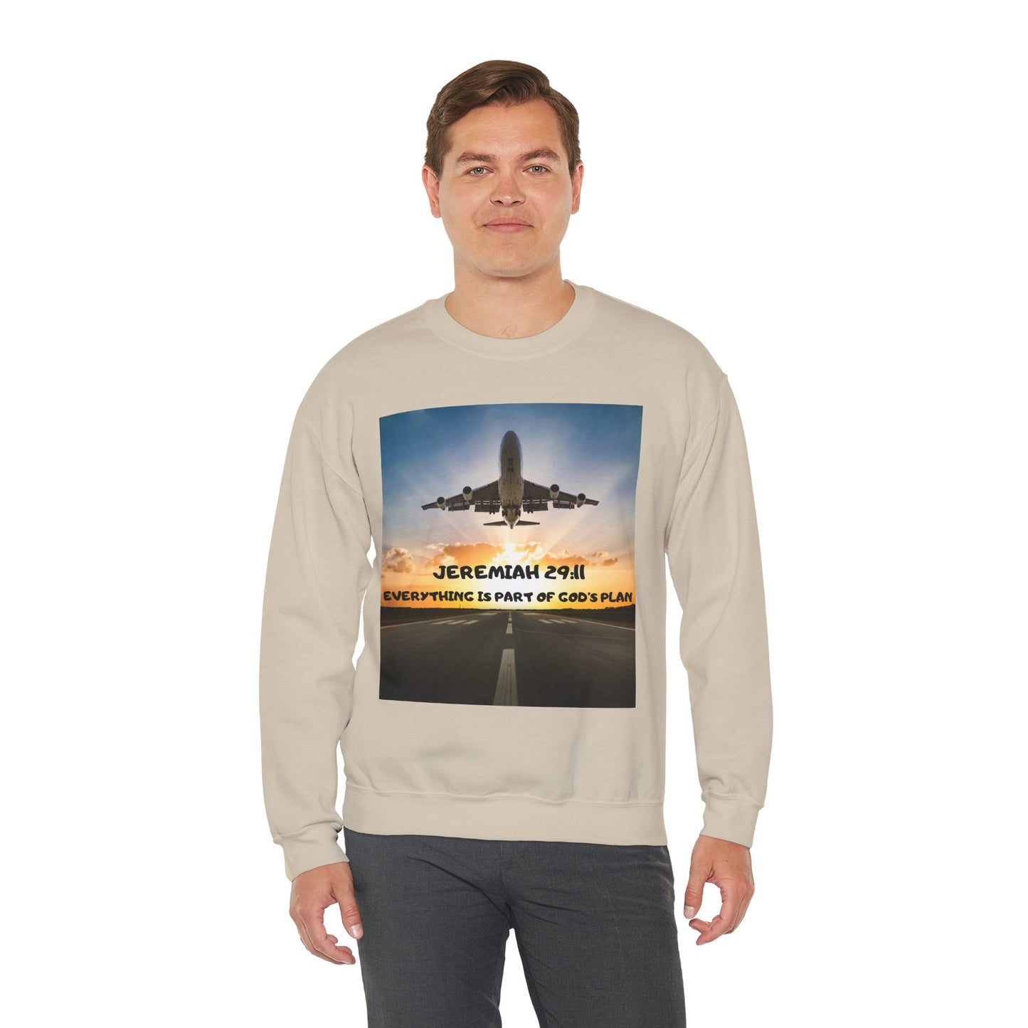 "Jeremiah 29:11 / Matthew 28:20" Christian Crewneck Inspirational Bible Verse Sweatshirt