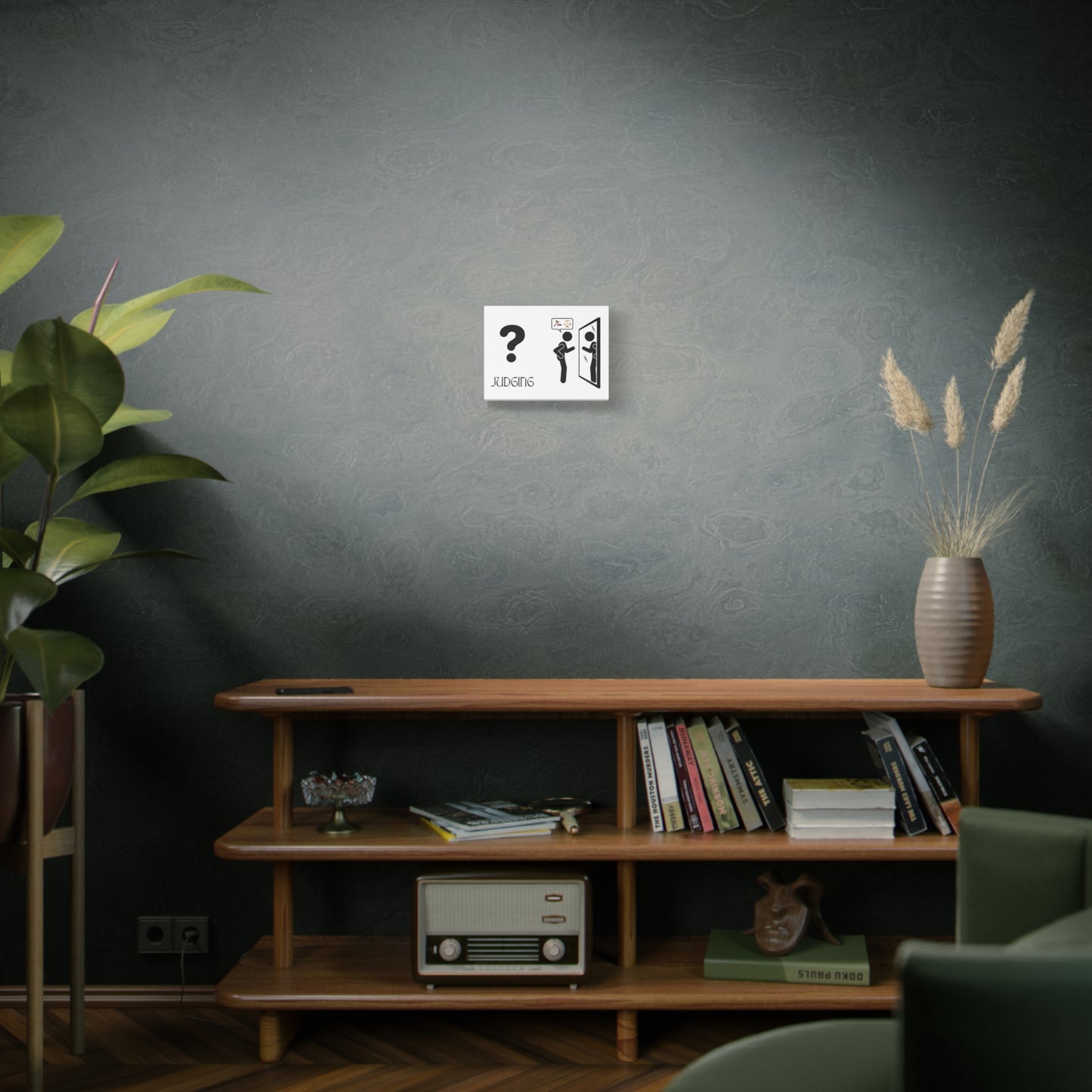 Judging Canvas Art - Thought-Provoking Wall Decor for Home or Office, Perfect Gift for Self-Reflection