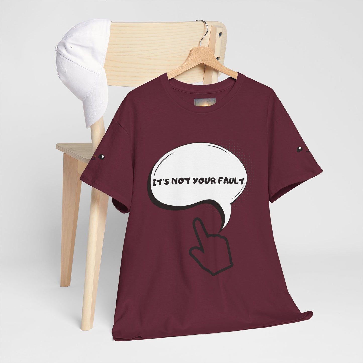 Graphic Tee — "It's Not Your Fault" Comic-Style Pointing Design