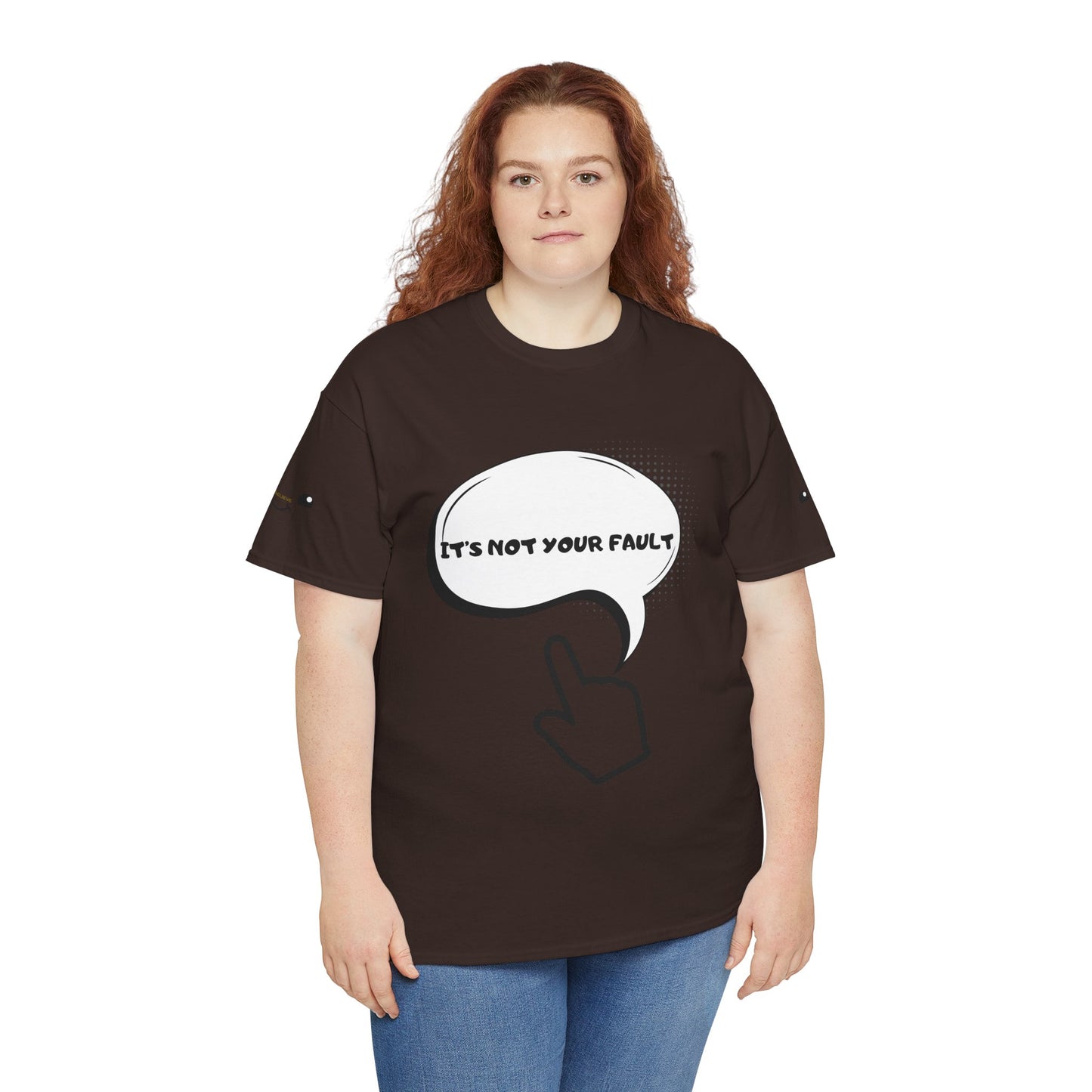 Graphic Tee — "It's Not Your Fault" Comic-Style Pointing Design