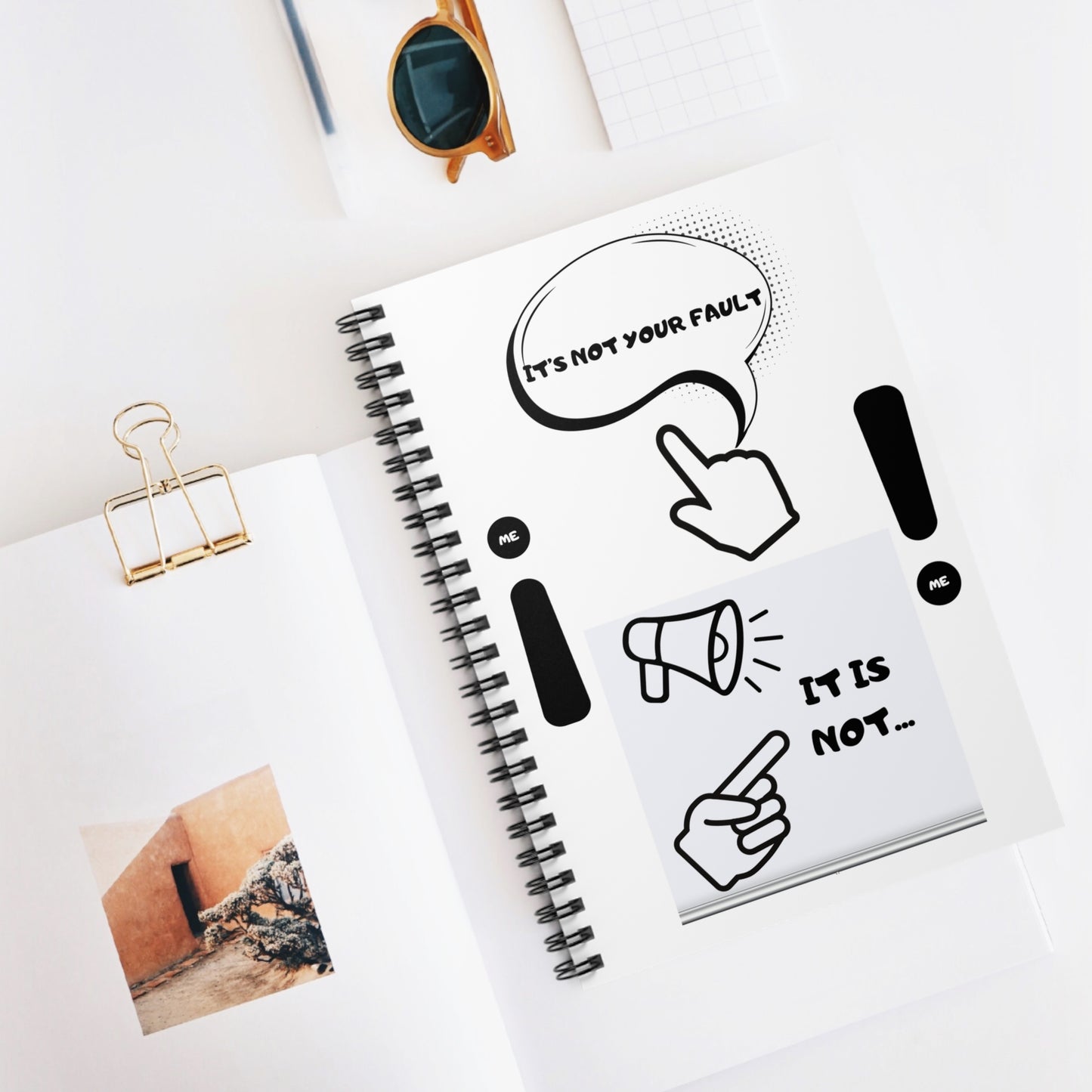 Notebook — 'It's Not Your Fault' Motivational Spiral Journal