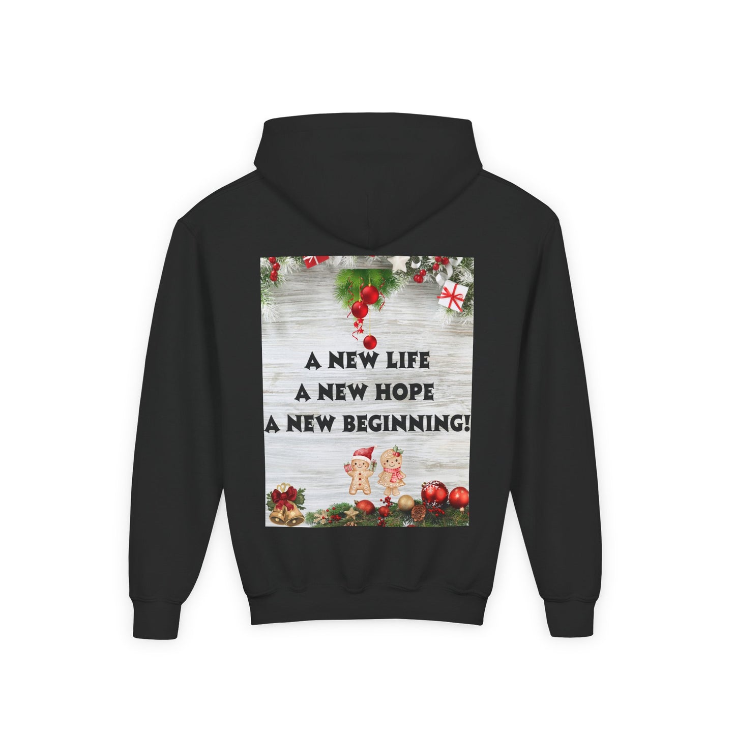 Youth Hooded Sweatshirt - Christmas Cheer, Cozy Holiday Gift, Festive Sweatshirt for Kids, Seasonal Wear, New Year Celebration