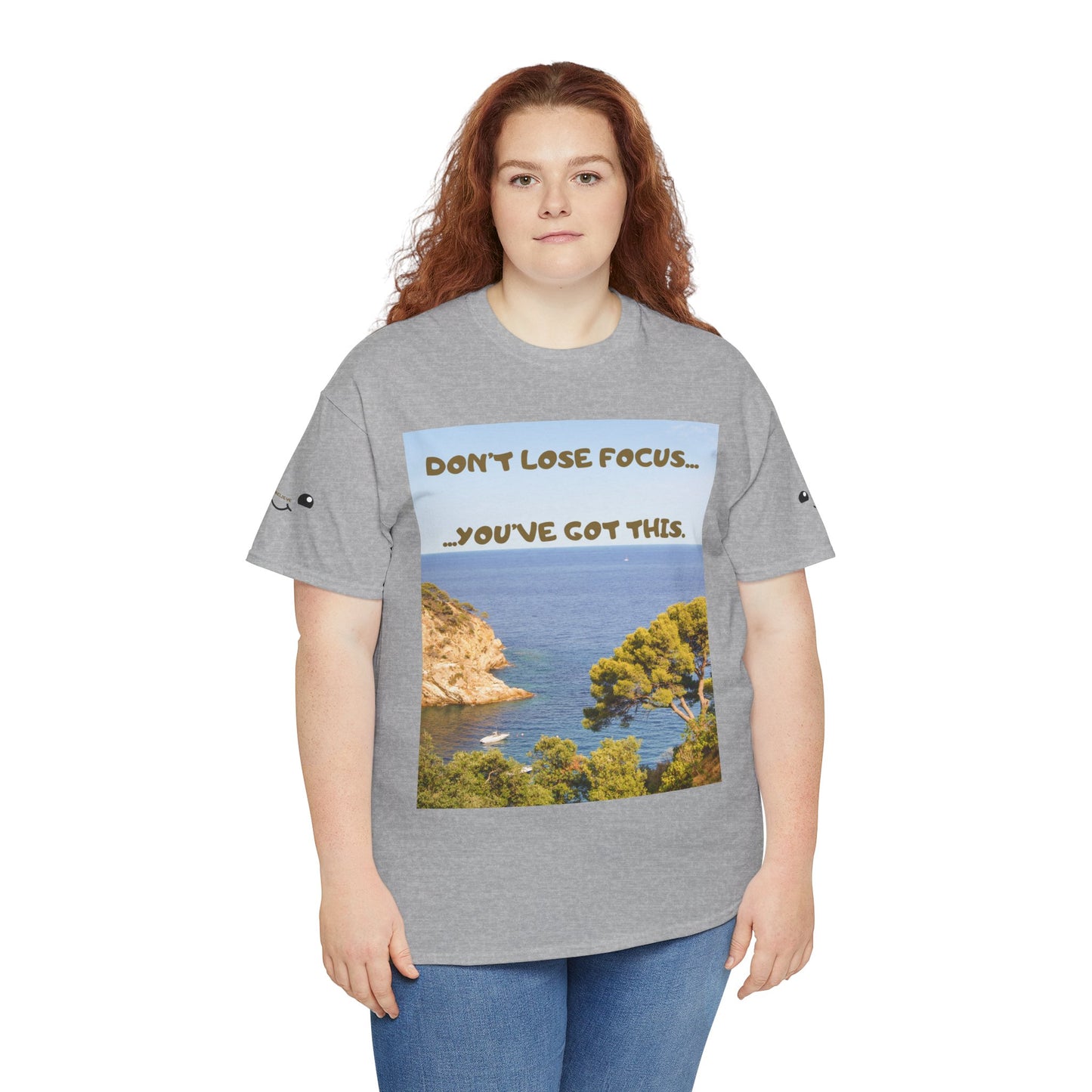 Motivational Tee — "Don't Lose Focus, You've Got This" Beach Graphic