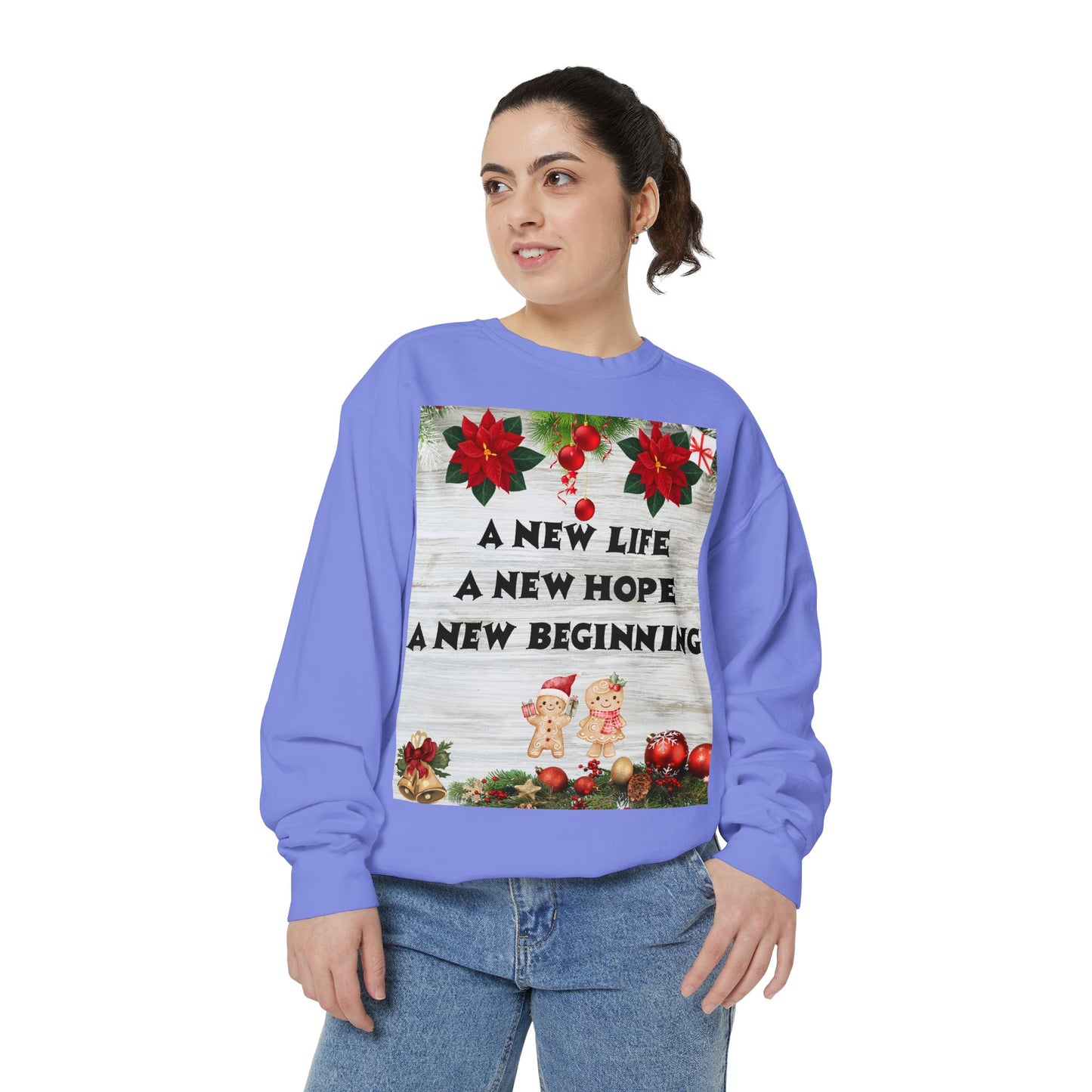 Cozy Holiday Sweatshirt - A New Life, New Hope, New Beginning, Christmas Gift, Unisex Apparel, Festive Wear, Winter Fashion