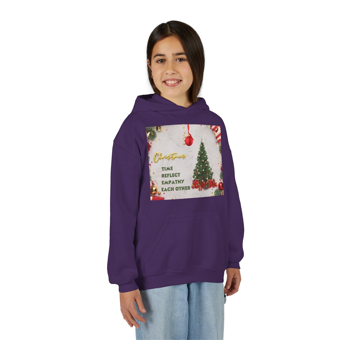 Youth Hooded Sweatshirt - Christmas Cheer, Cozy Holiday Gift, Festive Sweatshirt for Kids, Seasonal Wear, New Year Celebration