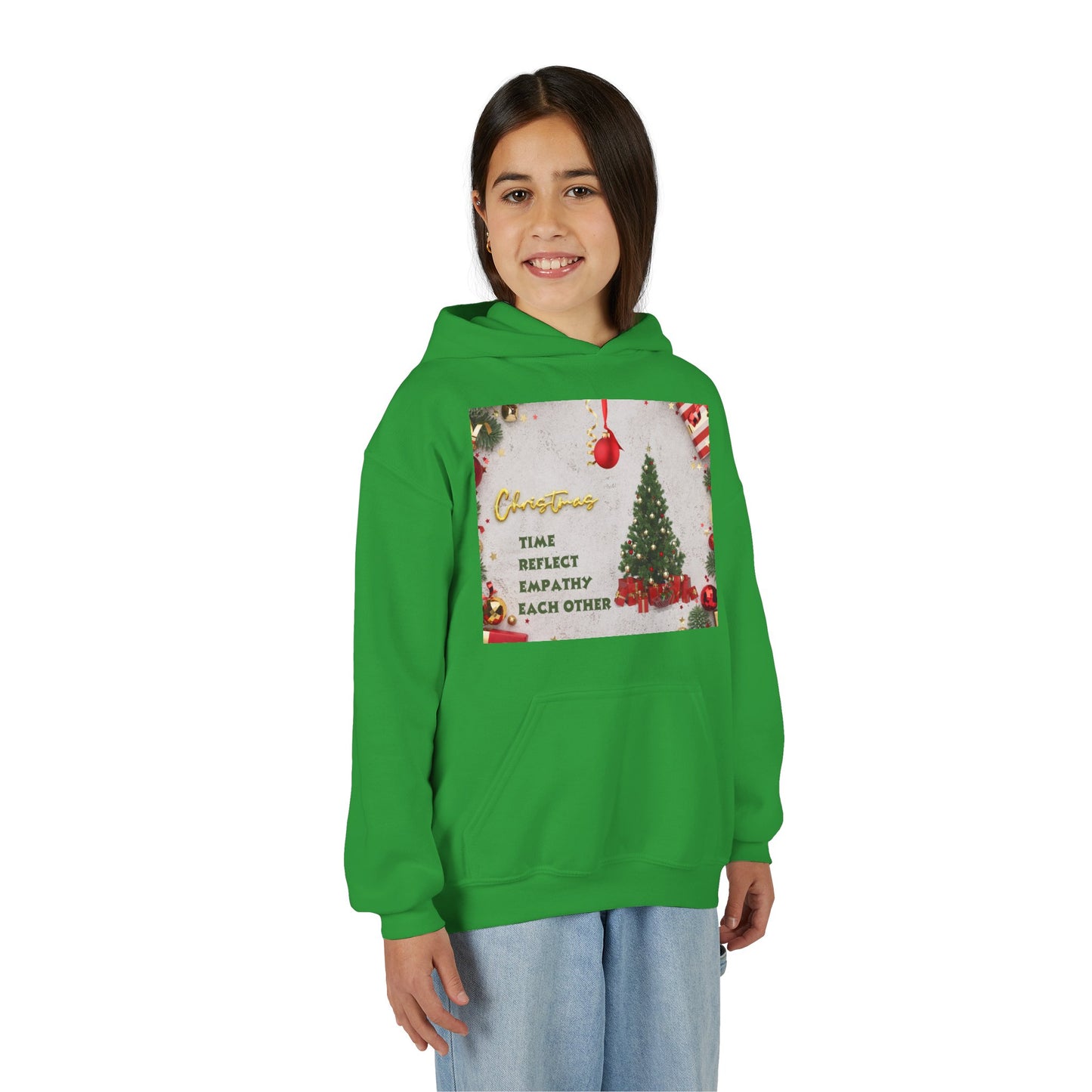 Youth Hooded Sweatshirt - Christmas Cheer, Cozy Holiday Gift, Festive Sweatshirt for Kids, Seasonal Wear, New Year Celebration