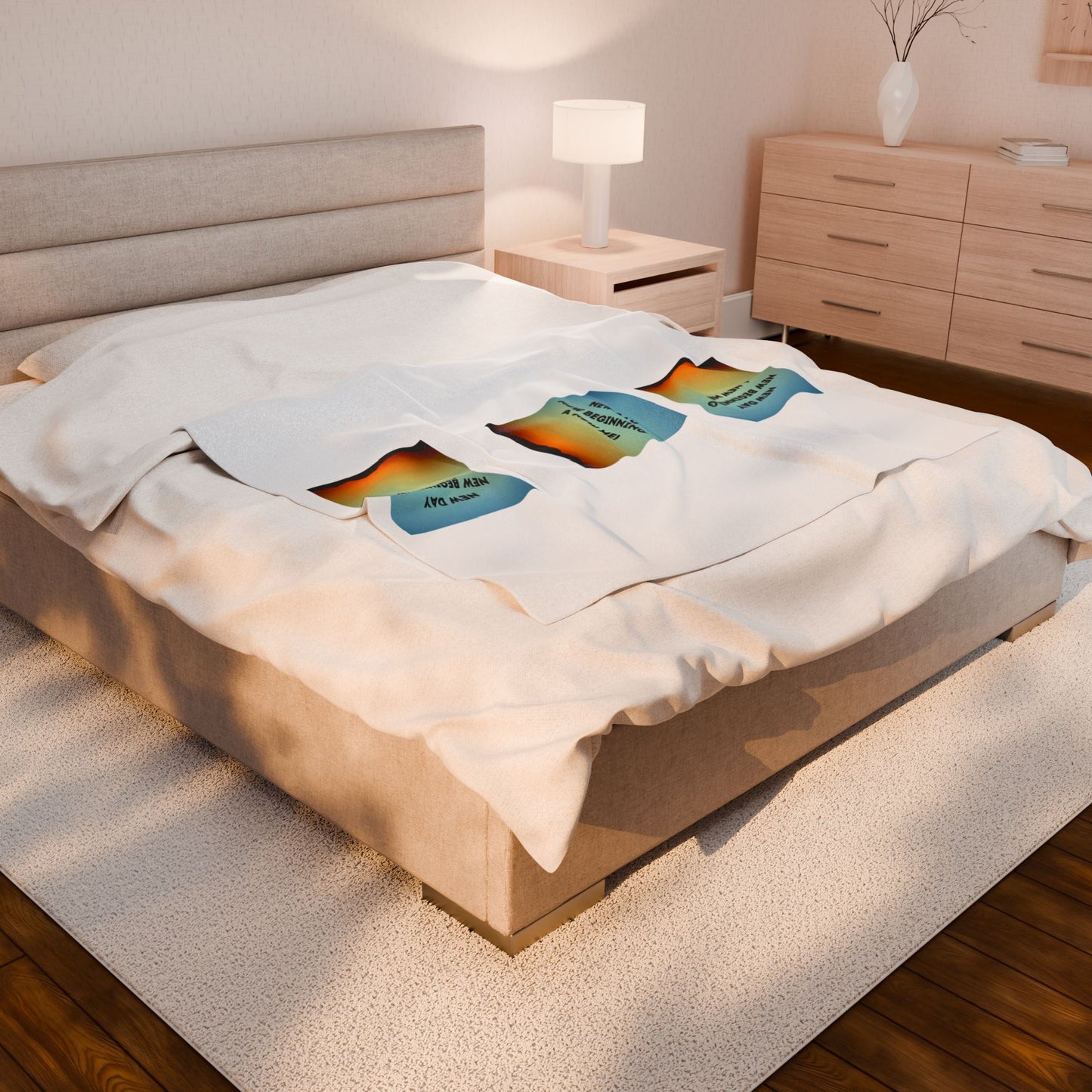 NEW DAY NEW BEGINNING A NEW ME Velveteen Plush Blanket