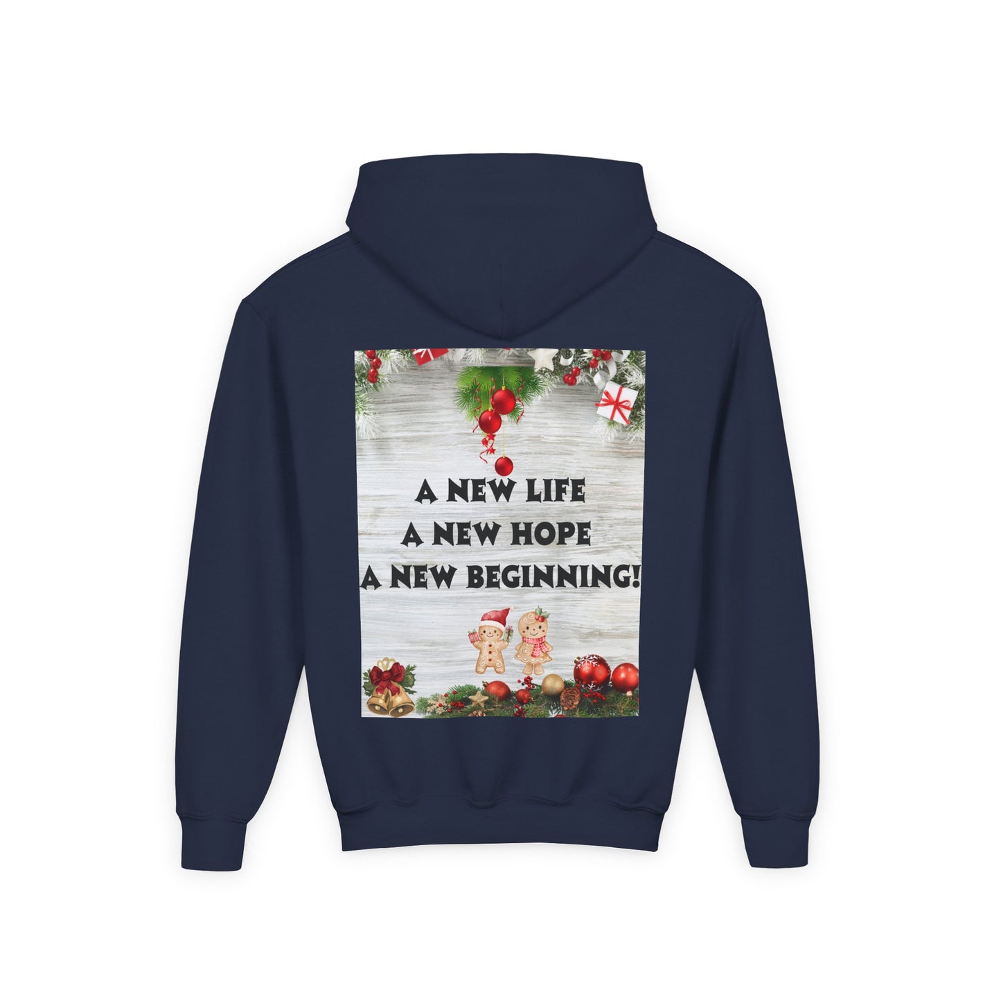 Youth Hooded Sweatshirt - Christmas Cheer, Cozy Holiday Gift, Festive Sweatshirt for Kids, Seasonal Wear, New Year Celebration