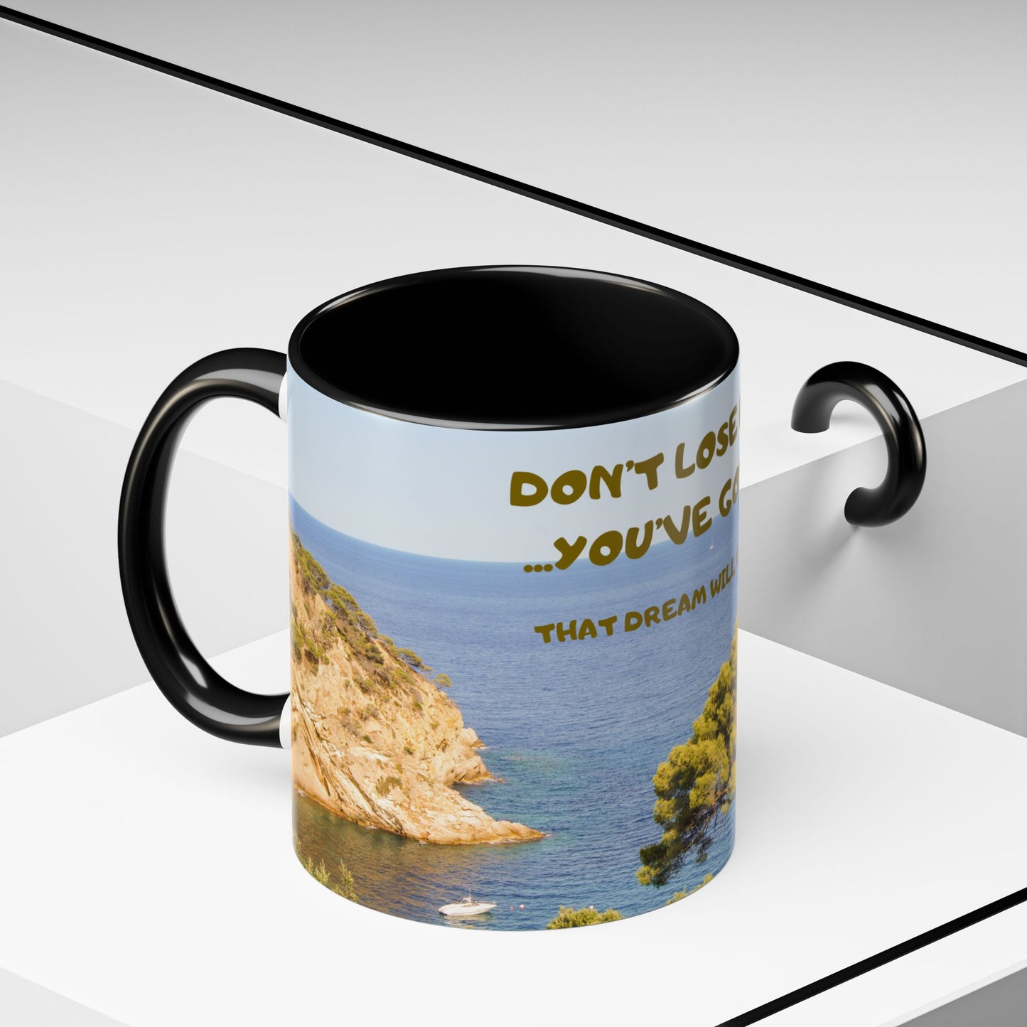 Inspirational Coastal Coffee Mug - "Don't Lose Focus... You've Got This" Accent Mug
