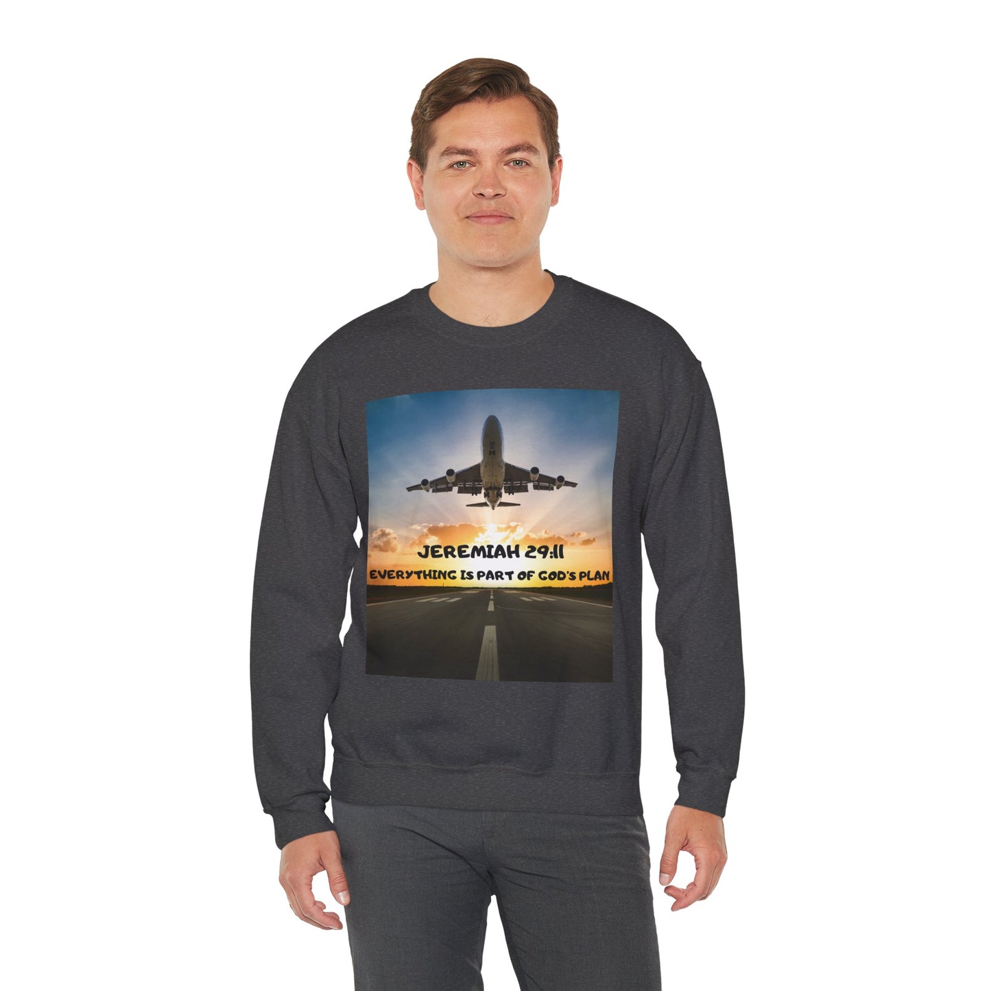 "Jeremiah 29:11 / Matthew 28:20" Christian Crewneck Inspirational Bible Verse Sweatshirt