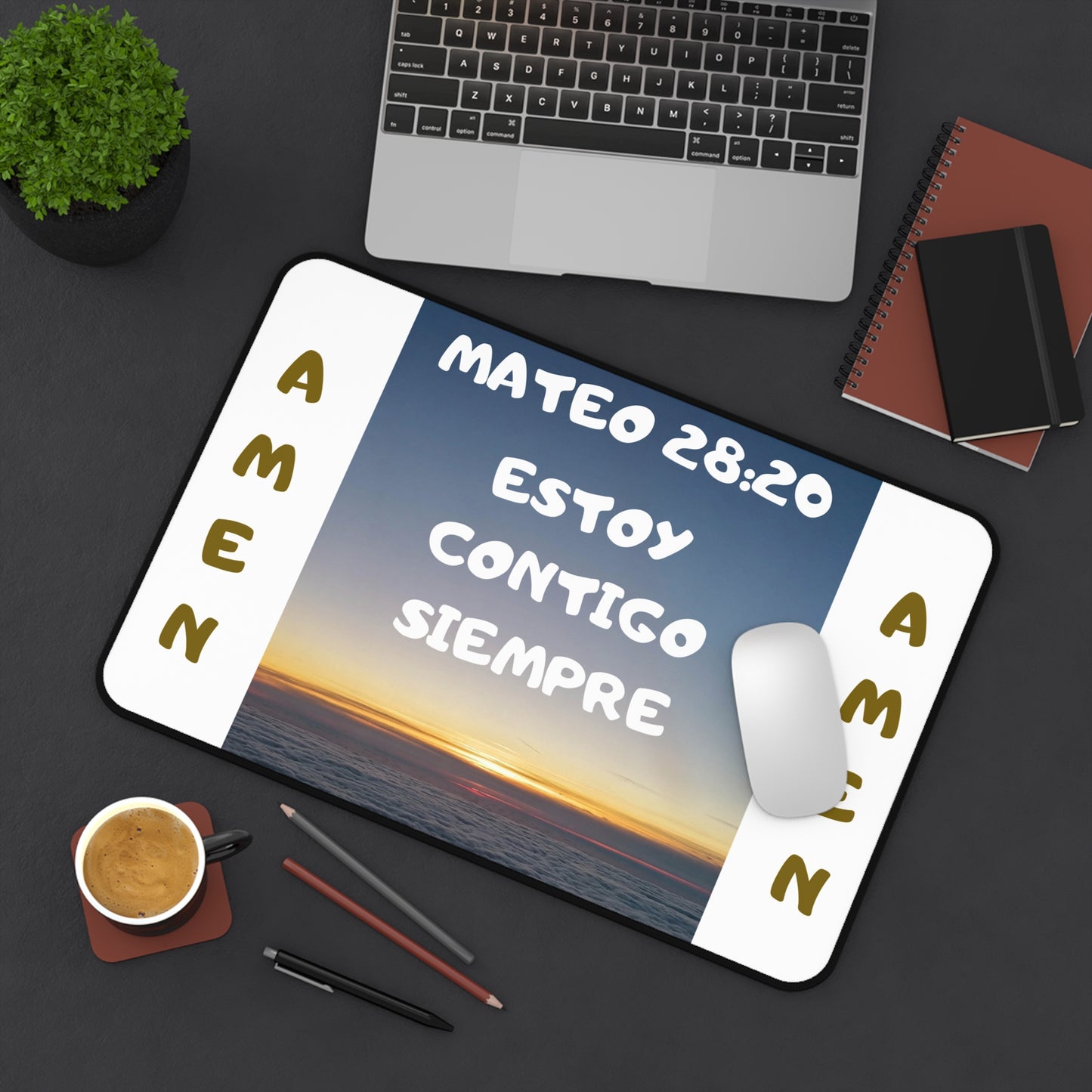 Mateo 28:20 "Estoy Contigo Siempre" Inspirational Desk Mat (Amen)