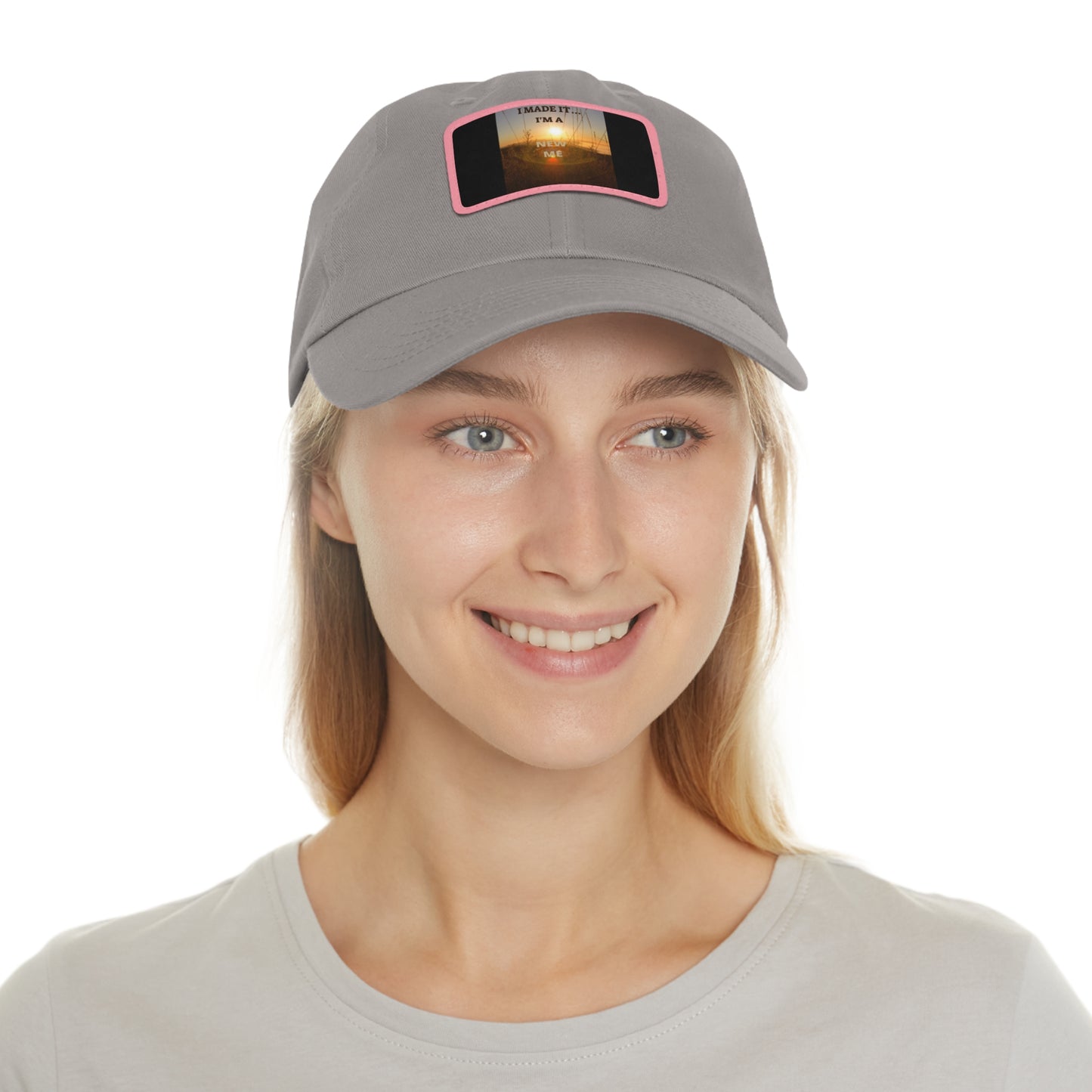 I MADE IT I'M A NEW ME  Hat with Leather Patch (Rectangle)