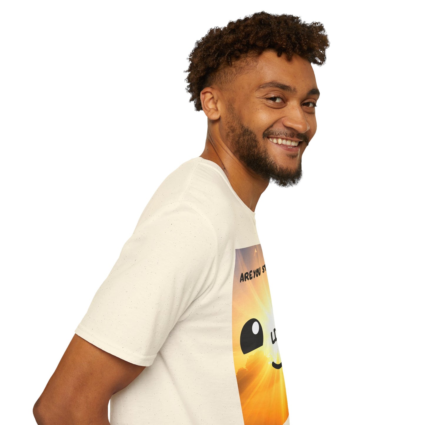 Live Smiley T-Shirt — 'Are You Still Alive?' Sunburst Positive Tee