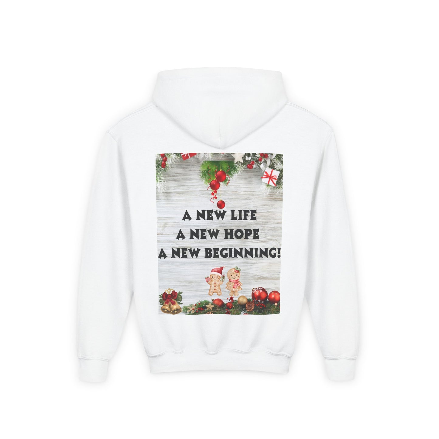 Youth Hooded Sweatshirt - Christmas Cheer, Cozy Holiday Gift, Festive Sweatshirt for Kids, Seasonal Wear, New Year Celebration