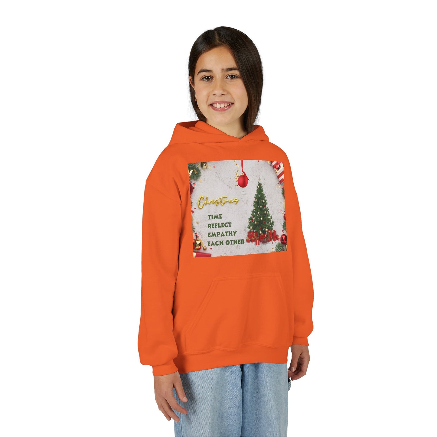 Youth Hooded Sweatshirt - Christmas Cheer, Cozy Holiday Gift, Festive Sweatshirt for Kids, Seasonal Wear, New Year Celebration