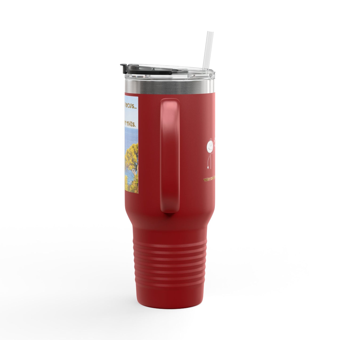 Inspirational Travel Tumbler 40oz — "Don't Lose Focus, You've Got This" Scenic Insulated Mug