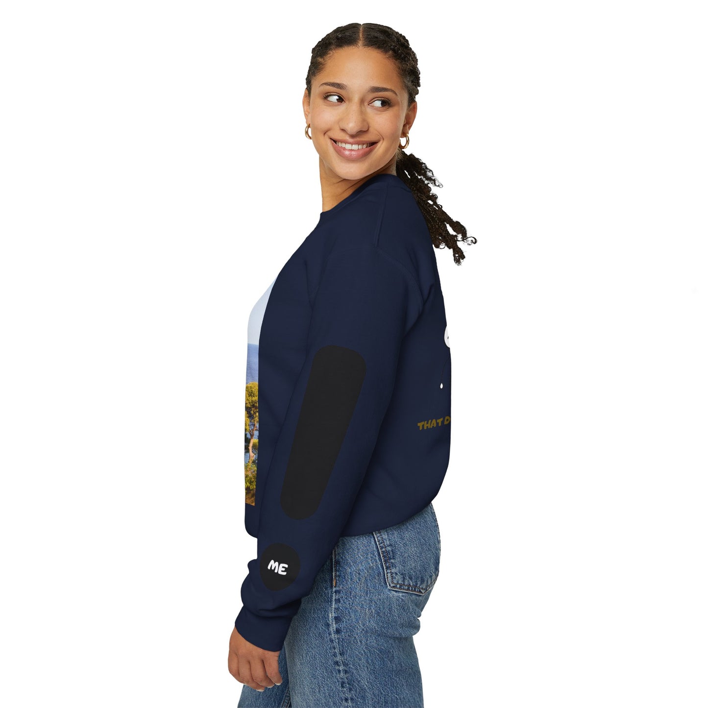 Motivational Crewneck Sweatshirt – "Don't Lose Focus… You've Got This" Scenic Design