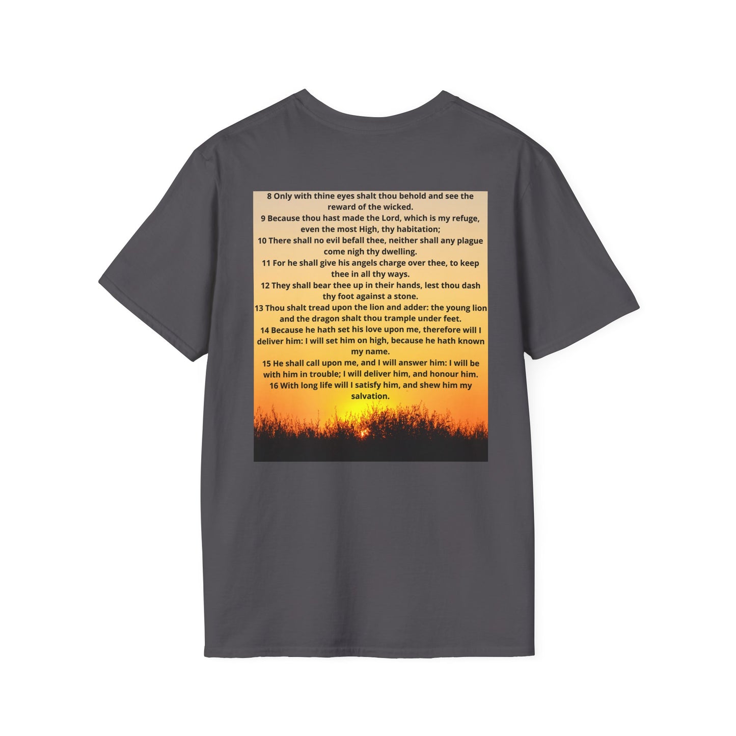 PSALM 91 Inspirational Lion T-Shirt, Motivational Tee, Unisex Quote Shirt, Positive Vibes Wear, Nature Lover Gift