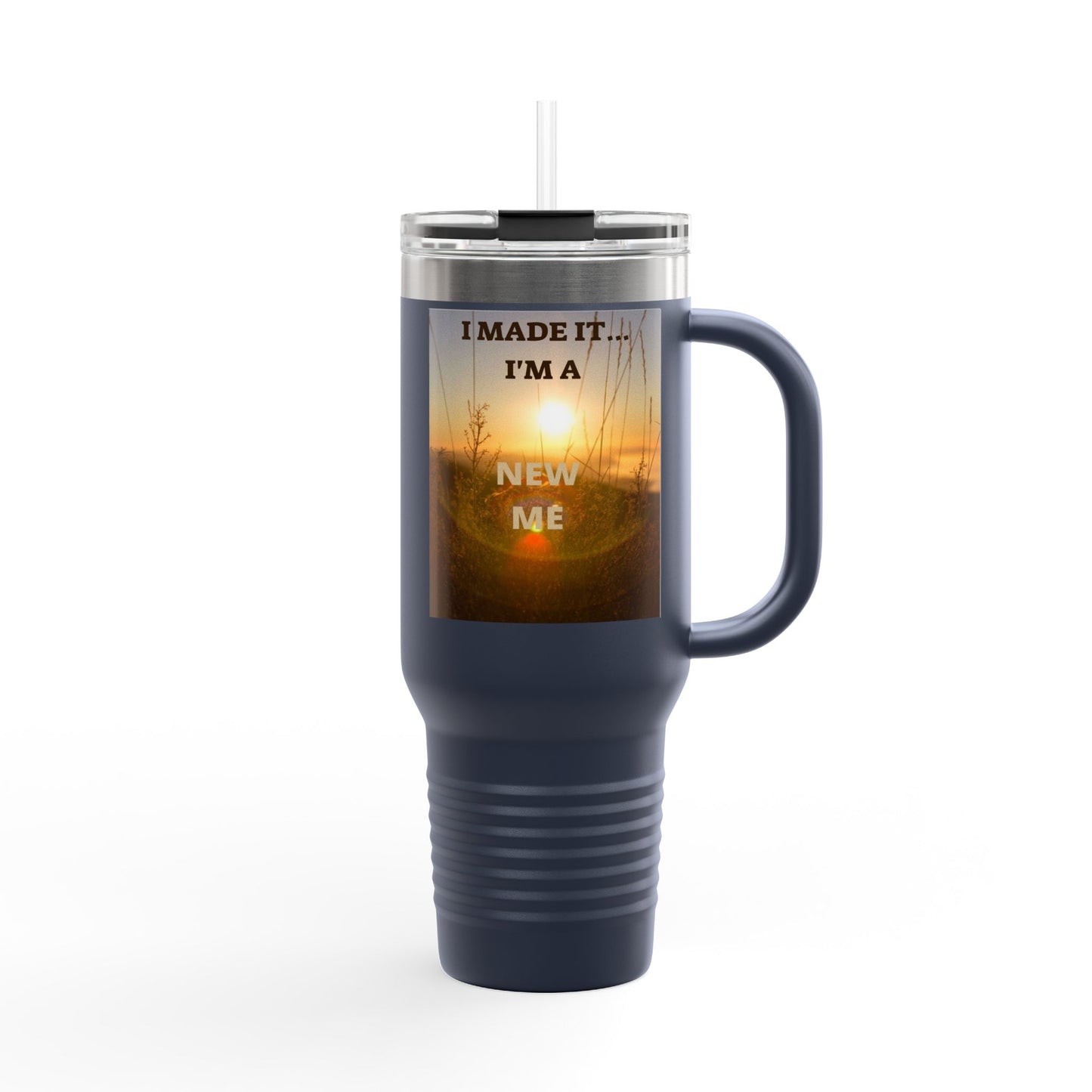 I MADE IT / LEAVING MARKED TRACES Inspiring Insulated Travel Mug, 40oz - Motivational Coffee Cup for New Beginnings, Perfect Gift for Self-Care, Daily Use, Travel Mug, [...]