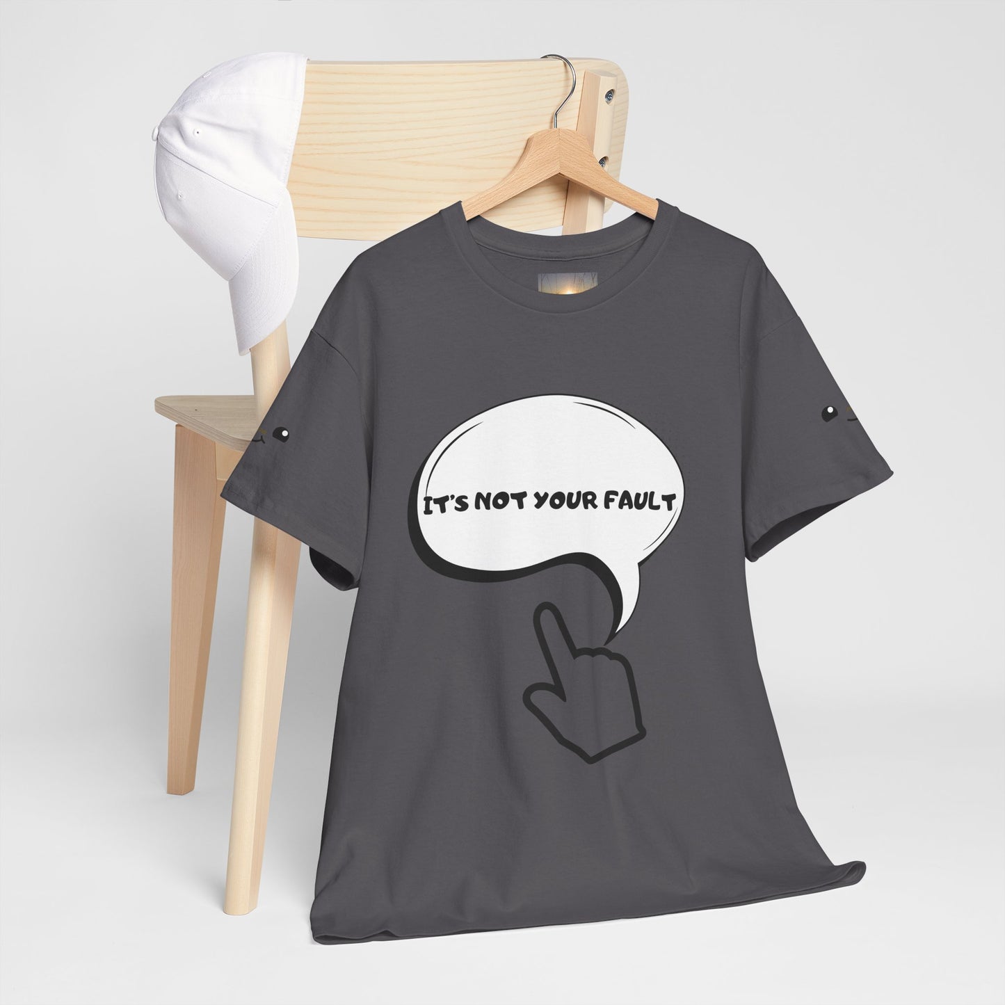 Graphic Tee — "It's Not Your Fault" Comic-Style Pointing Design