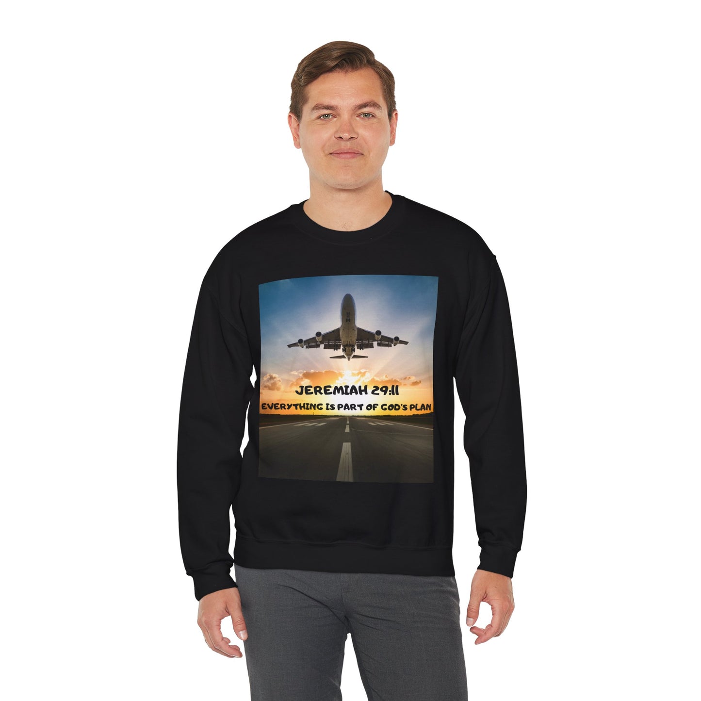 "Jeremiah 29:11 / Matthew 28:20" Christian Crewneck Inspirational Bible Verse Sweatshirt