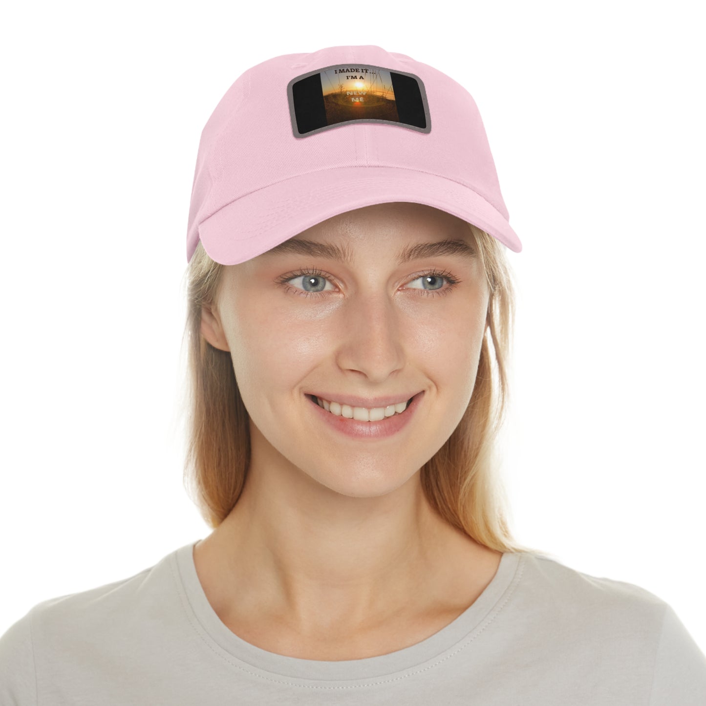 I MADE IT I'M A NEW ME  Hat with Leather Patch (Rectangle)