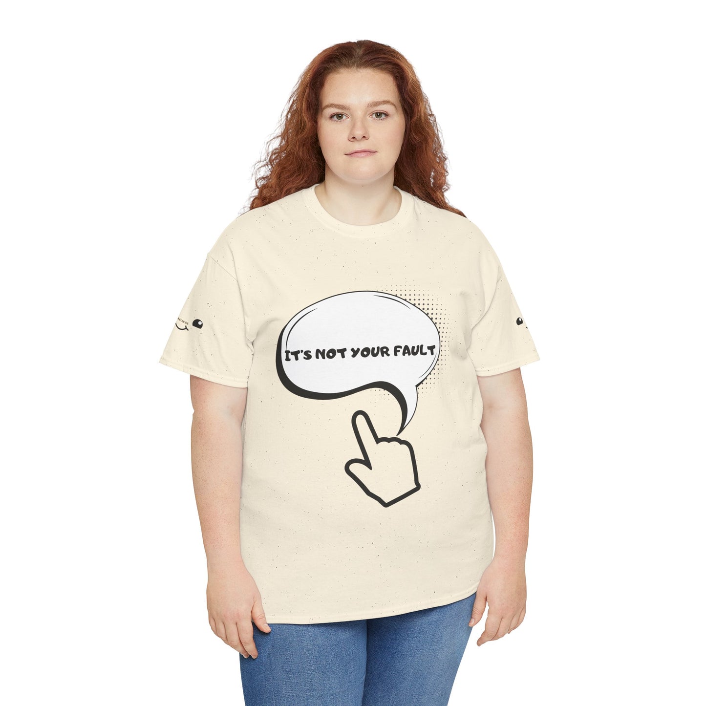 Graphic Tee — "It's Not Your Fault" Comic-Style Pointing Design