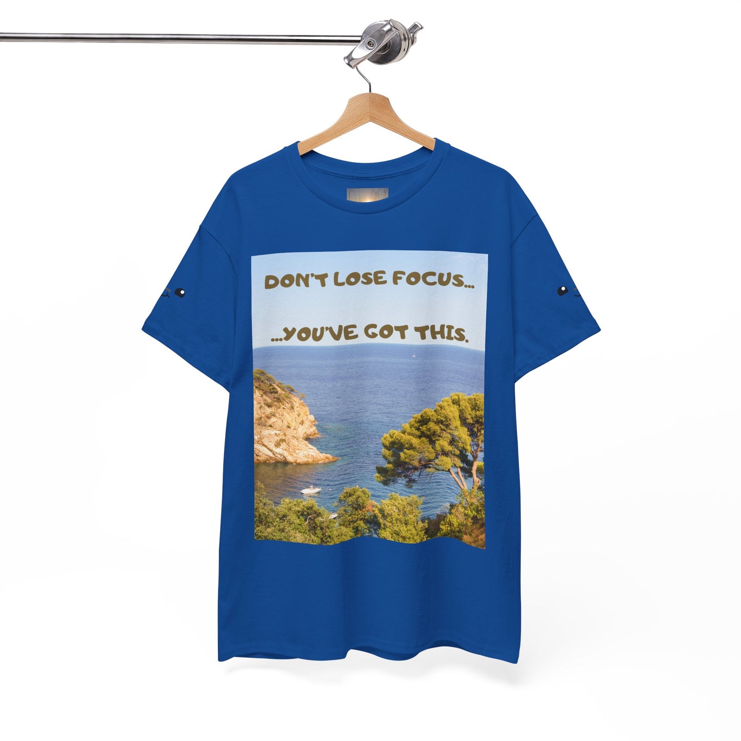 Motivational Tee — "Don't Lose Focus, You've Got This" Beach Graphic