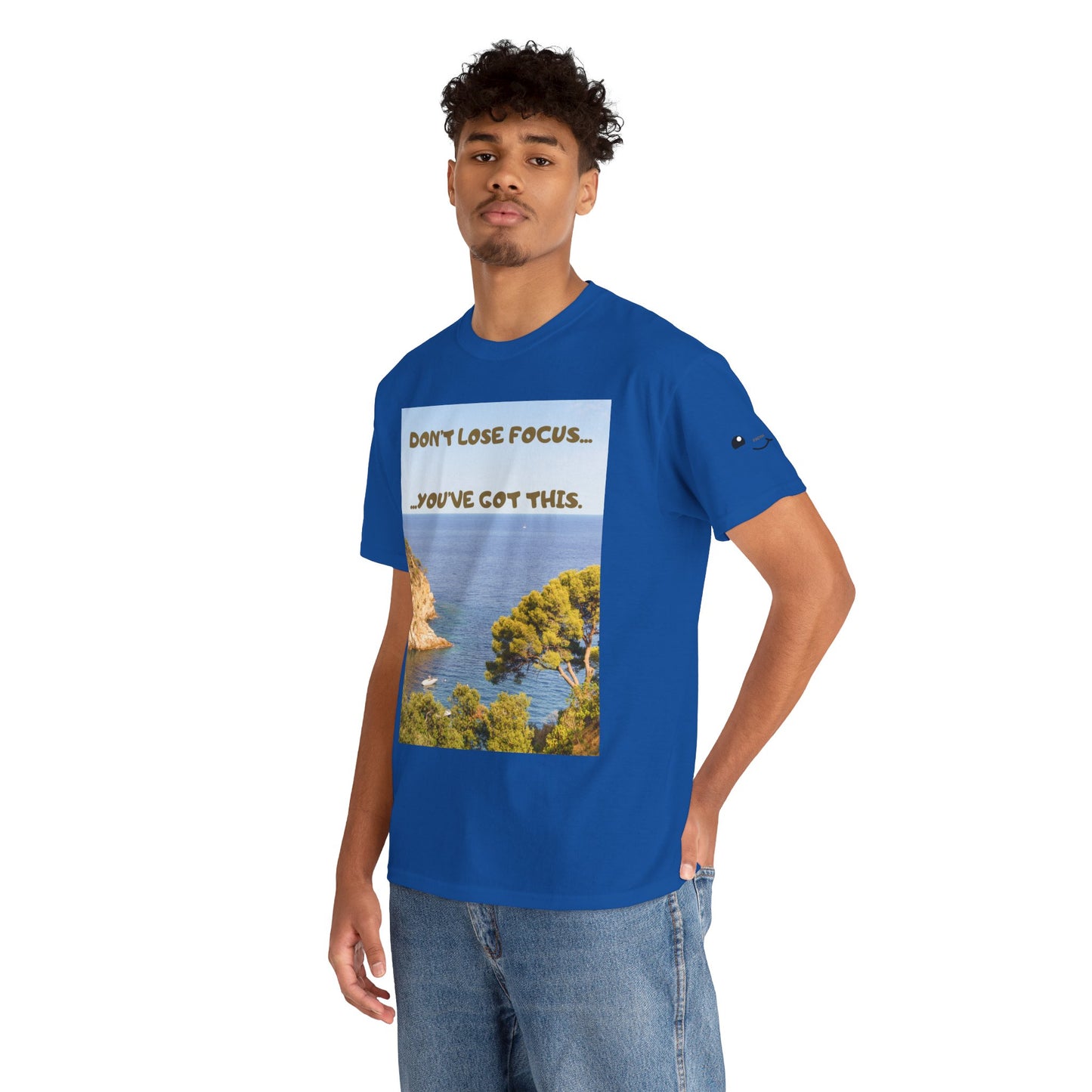 Motivational Tee — "Don't Lose Focus, You've Got This" Beach Graphic