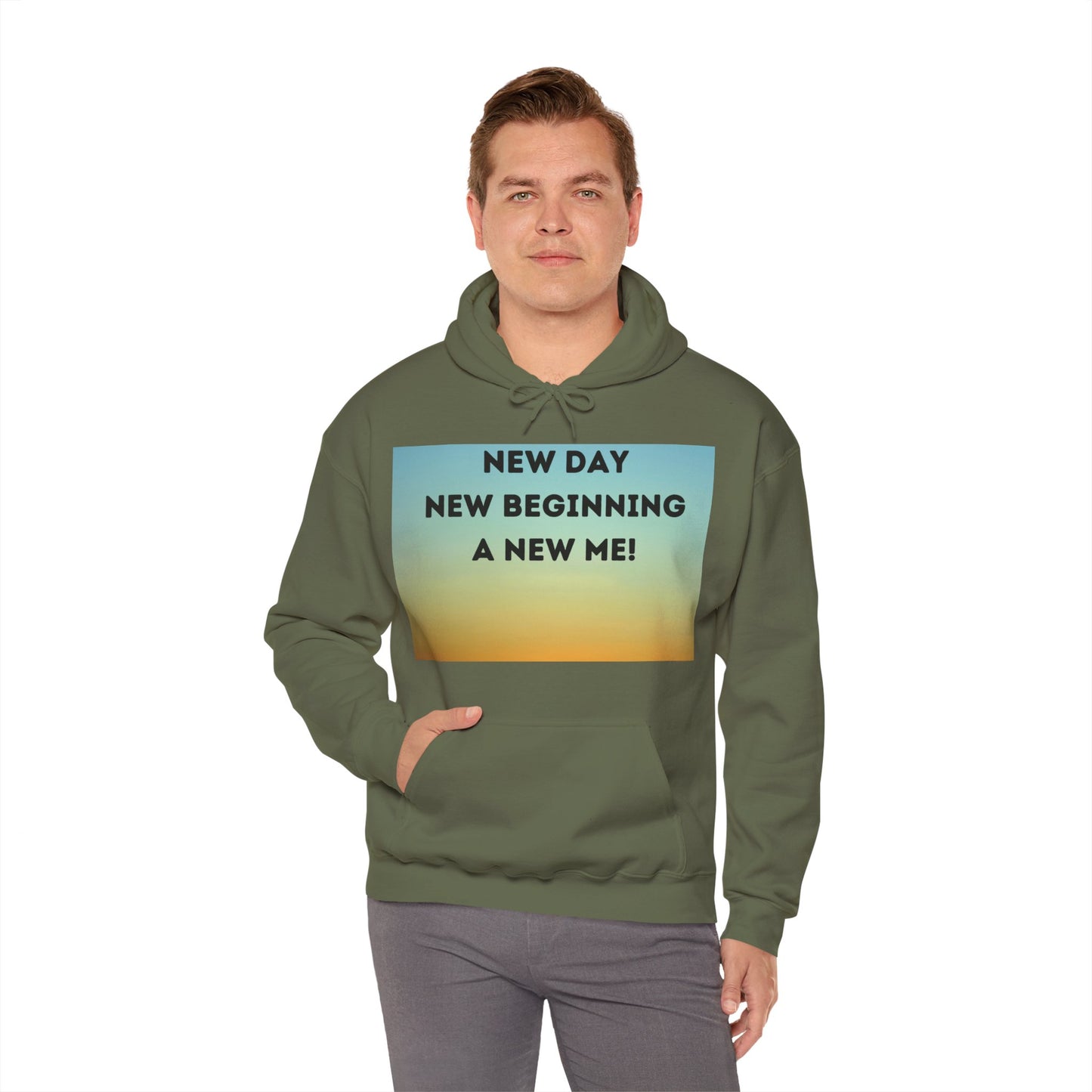 NEW DAY NEW BEGINNING A NEW ME Unisex Heavy Blend™ Hooded Sweatshirt