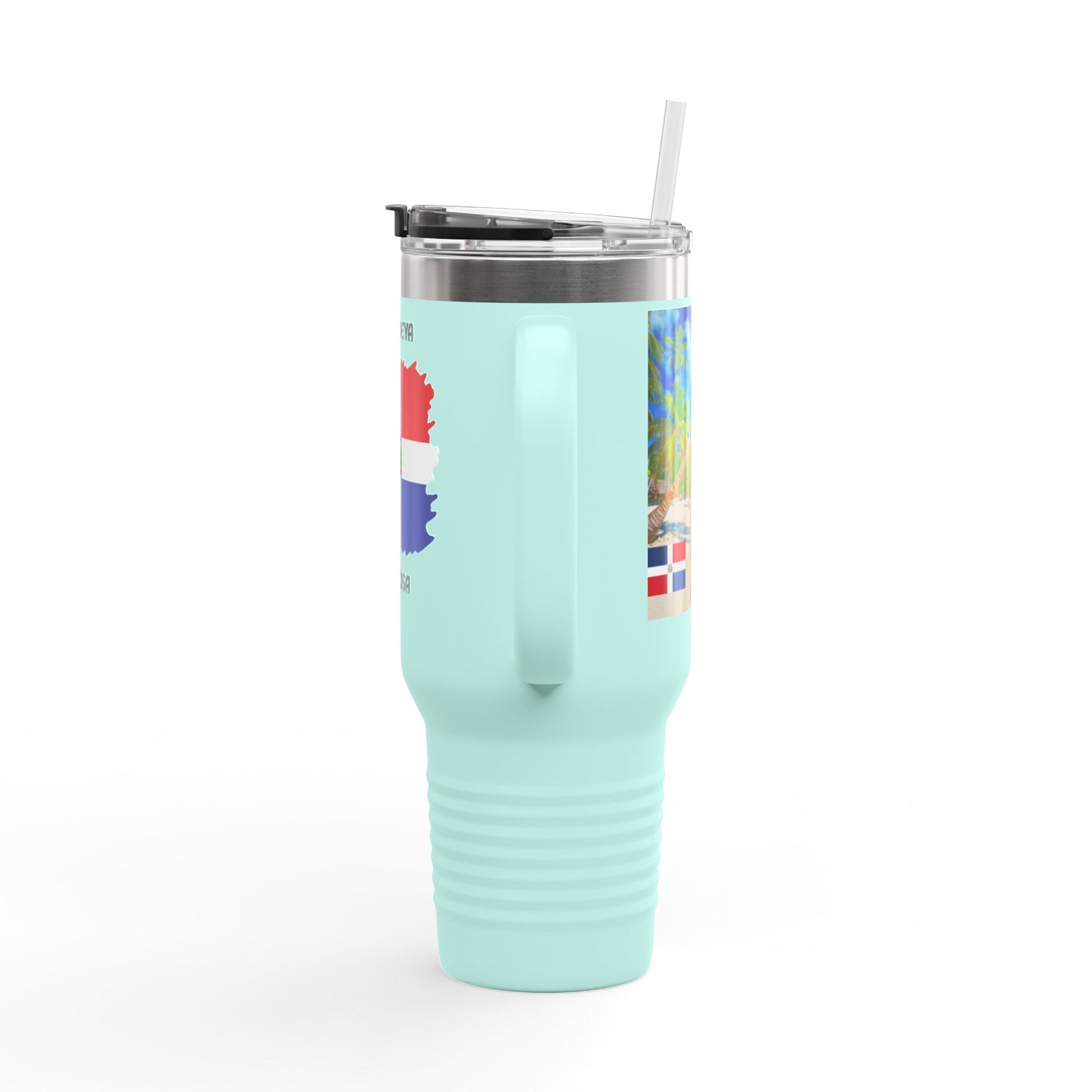 Dominican Republic Insulated Travel Mug, Caribbean Travel Cup, Beach Lover Gift, Quisqueya Hermosa Thermos, Vacation Essential, Summer [...]