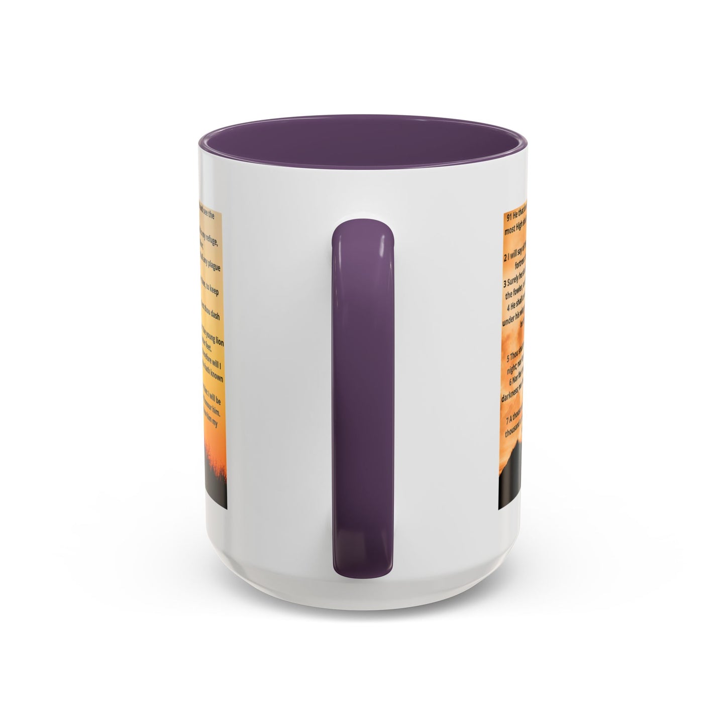 PSALM 91 Inspirational Lion Accent Coffee Mug | Motivational Gift, Scripture Mug, Unique Home Decor, Faith-Based Coffee Cup, Lion Design