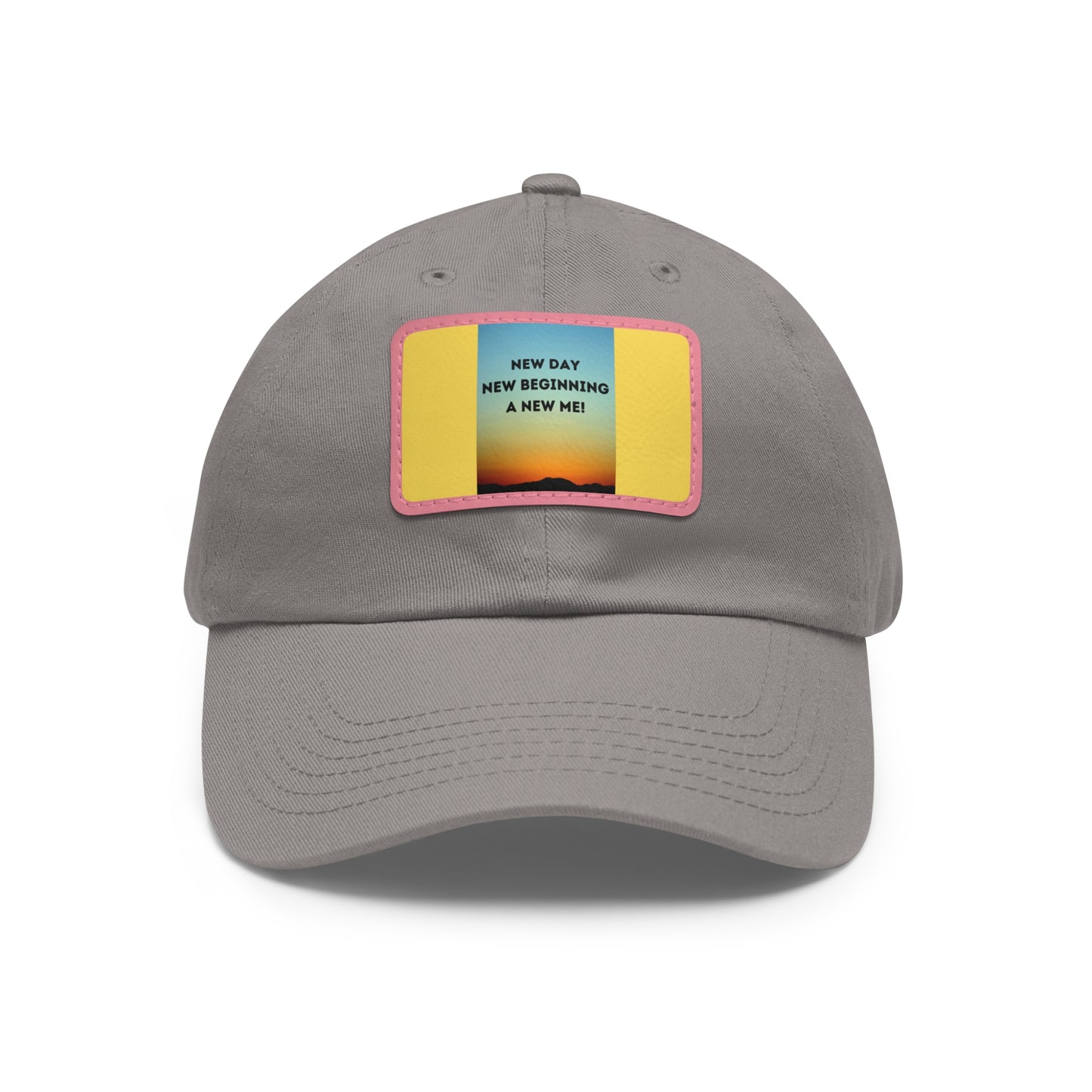 NEW DAY NEW BEGINNING A NEW ME Hat with Leather Patch (Rectangle)