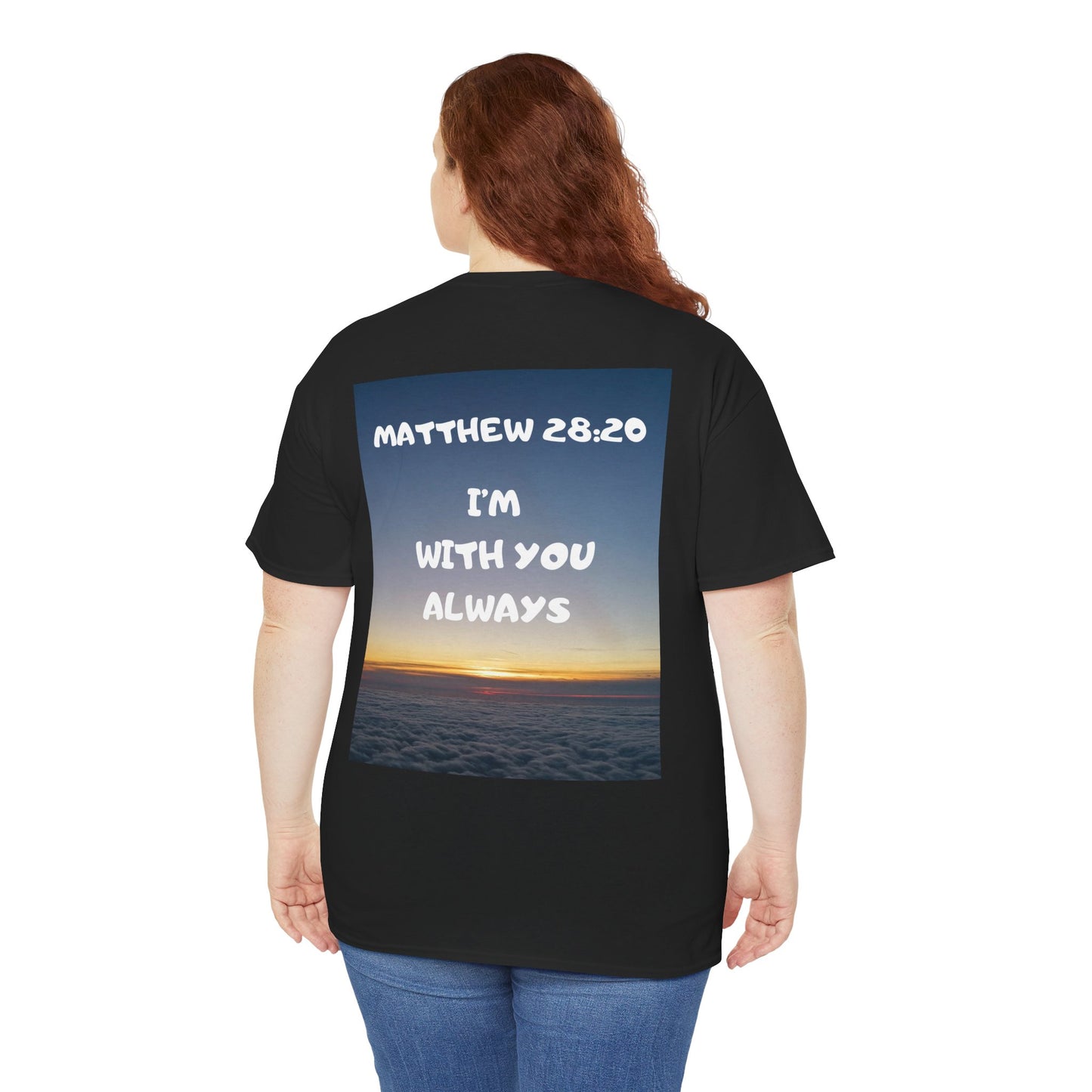 Faith Travel T‑Shirt — “Jeremiah 29:11 / Matthew 28:20” Inspirational Plane Tee