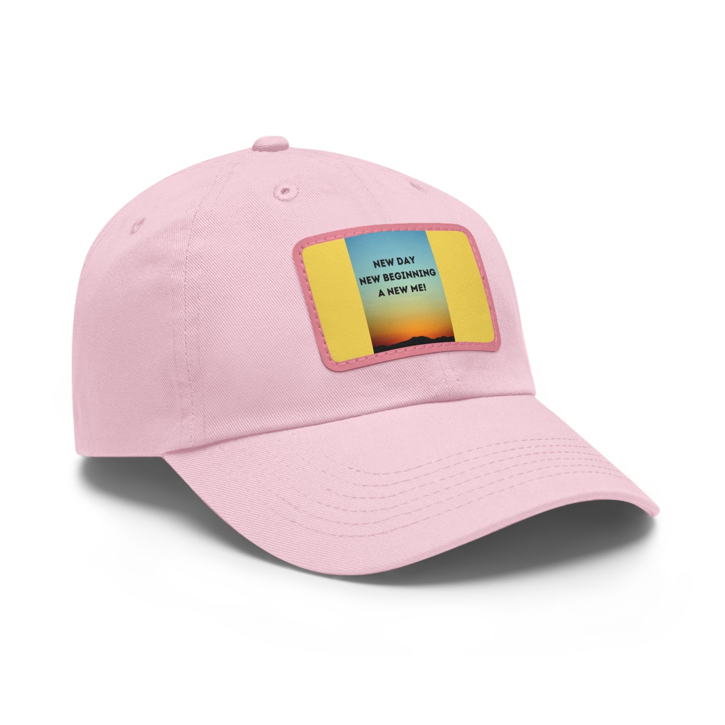 NEW DAY NEW BEGINNING A NEW ME Hat with Leather Patch (Rectangle)