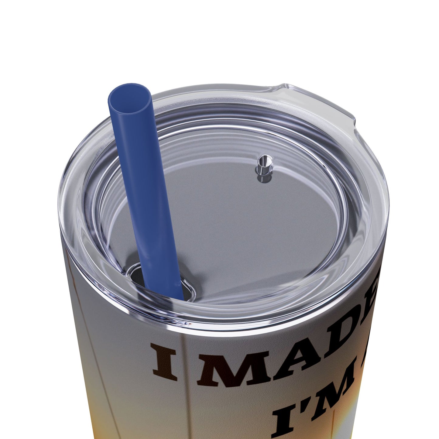 I MADE IT Inspirational Skinny Tumbler, 20oz - Motivational Drinkware for Self-Improvement, Perfect Gift for Wellness Journeys, Birthday, New Year