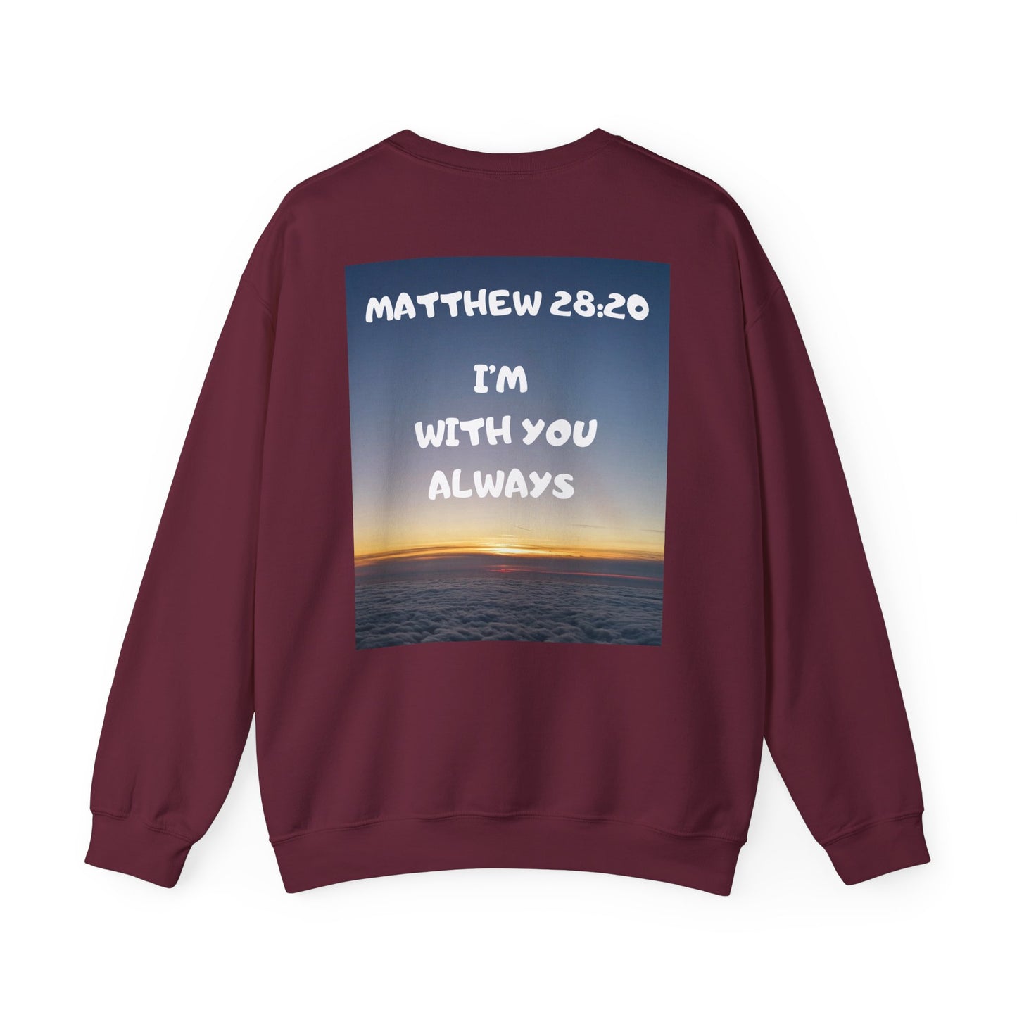 "Jeremiah 29:11 / Matthew 28:20" Christian Crewneck Inspirational Bible Verse Sweatshirt