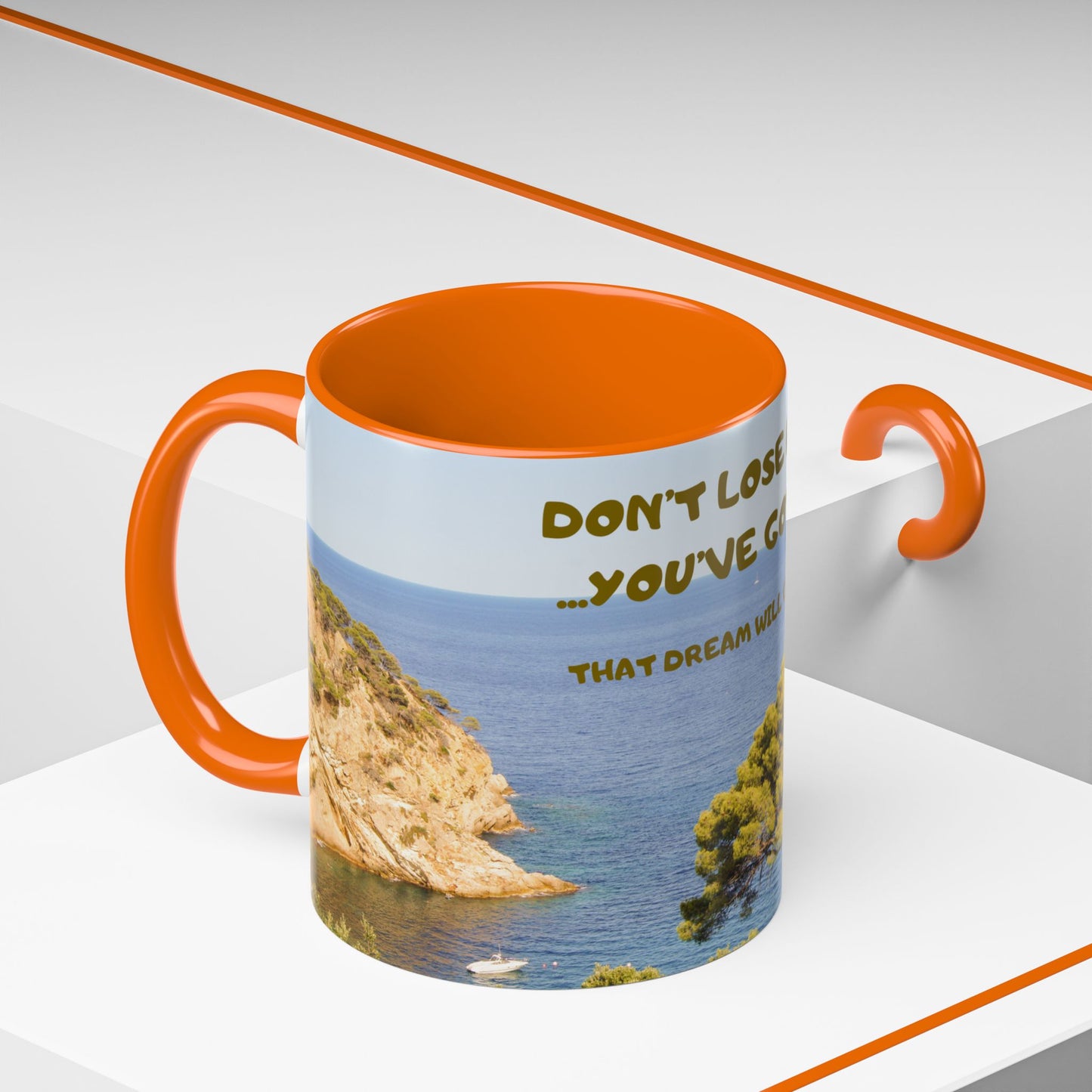 Inspirational Coastal Coffee Mug - "Don't Lose Focus... You've Got This" Accent Mug