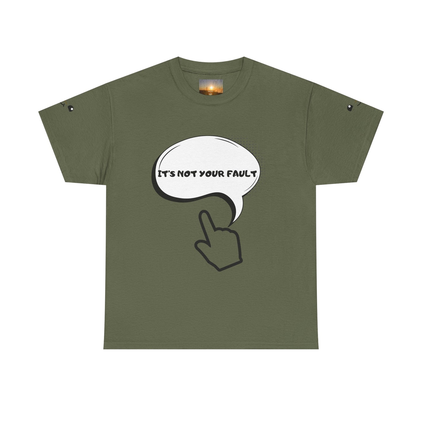 Graphic Tee — "It's Not Your Fault" Comic-Style Pointing Design