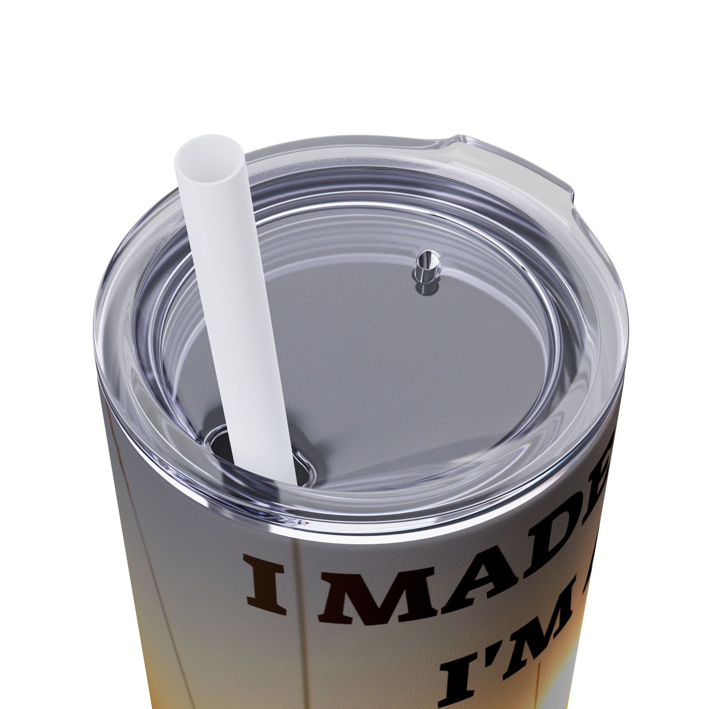 I MADE IT Inspirational Skinny Tumbler, 20oz - Motivational Drinkware for Self-Improvement, Perfect Gift for Wellness Journeys, Birthday, New Year