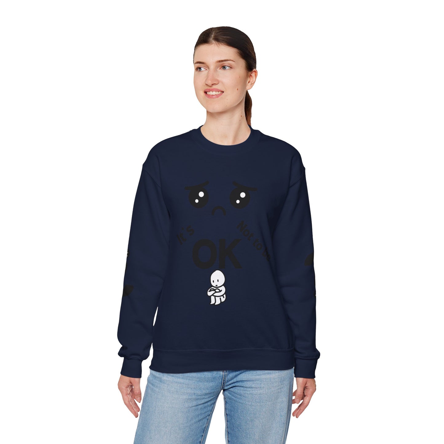 IT'S OK Inspirational Unisex Sweatshirt - Mental Health Awareness, Cozy Fashion, Self-Care Gift, Comfort Wear, Uplifting Quote