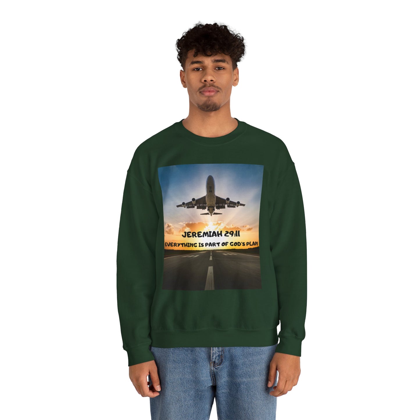"Jeremiah 29:11 / Matthew 28:20" Christian Crewneck Inspirational Bible Verse Sweatshirt