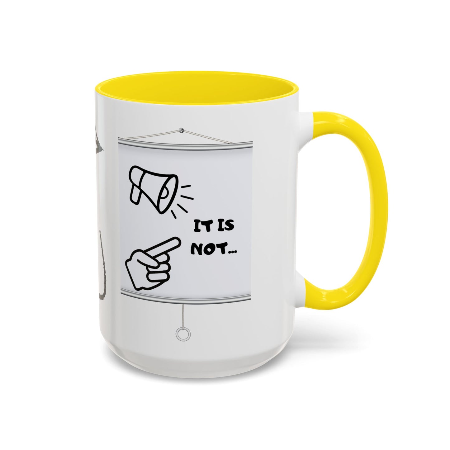 Accent Coffee Mug — Funny 'It Is Not your Fault' Doodle Cartoon Mug (11/15oz)