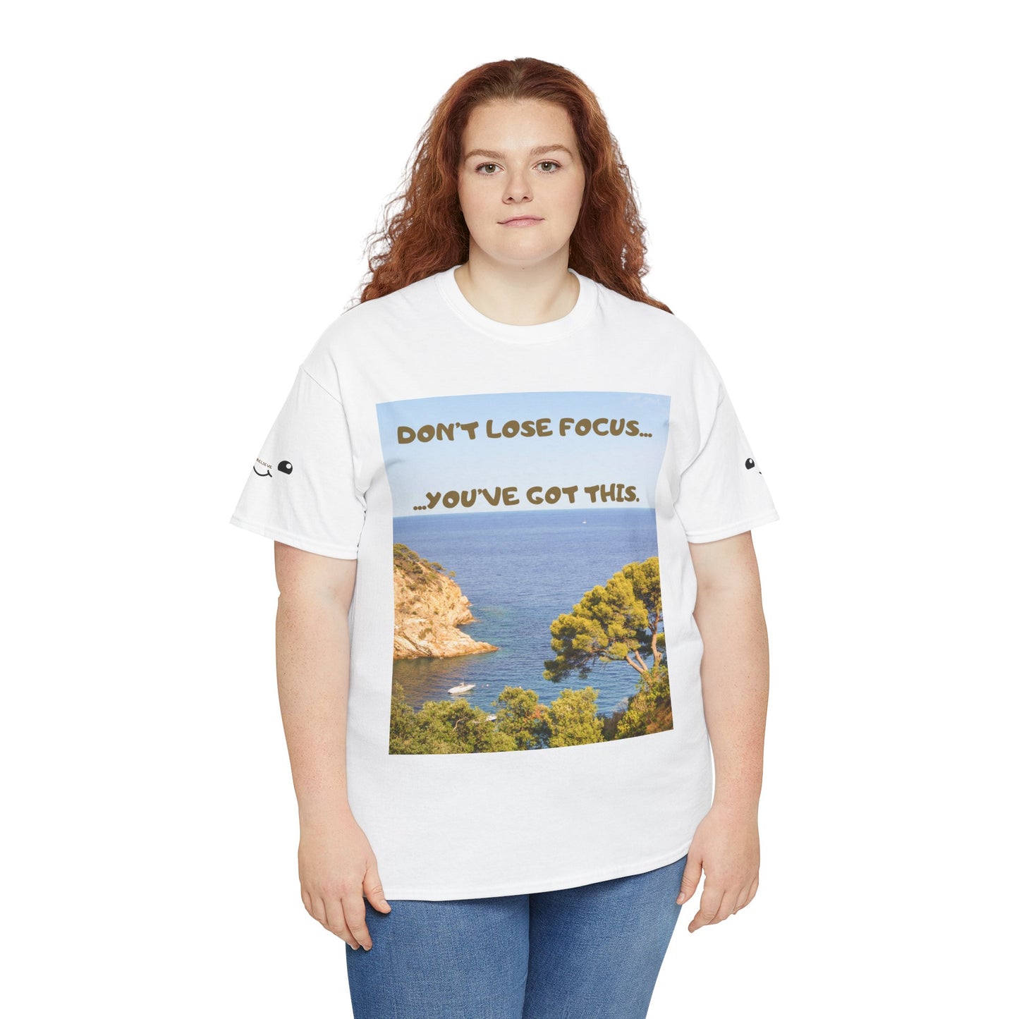 Motivational Tee — "Don't Lose Focus, You've Got This" Beach Graphic