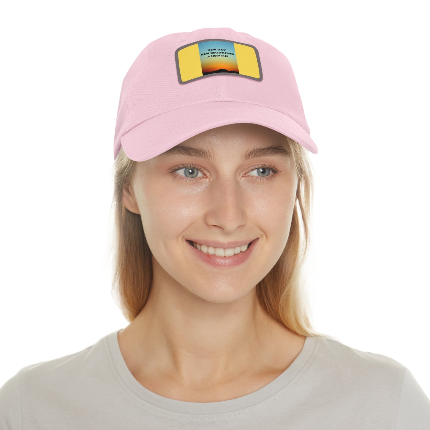 NEW DAY NEW BEGINNING A NEW ME Hat with Leather Patch (Rectangle)