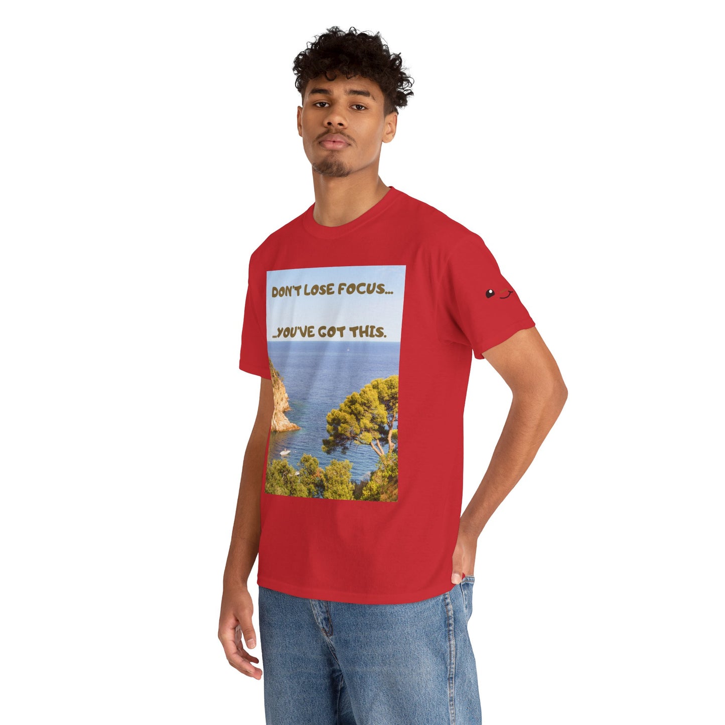 Motivational Tee — "Don't Lose Focus, You've Got This" Beach Graphic