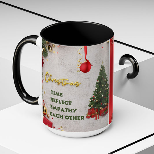 Festive Accent Coffee Mug for New Beginnings, Holiday Gift for Friends, Christmas Celebration, Unique Home Decor, Motivational Drinkware