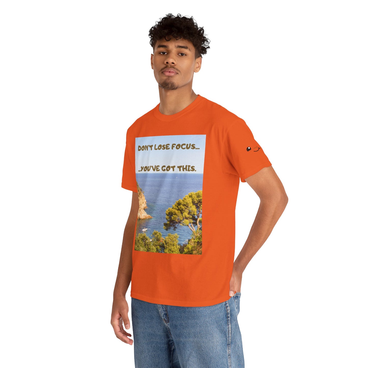 Motivational Tee — "Don't Lose Focus, You've Got This" Beach Graphic