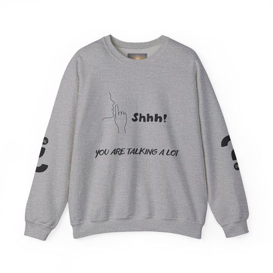 SHHH! SILENCE Unisex Humor Crewneck Sweatshirt: Funny Silence Design, Perfect for Gifting, Casual Wear, Birthday, Holidays, Conversation Starter